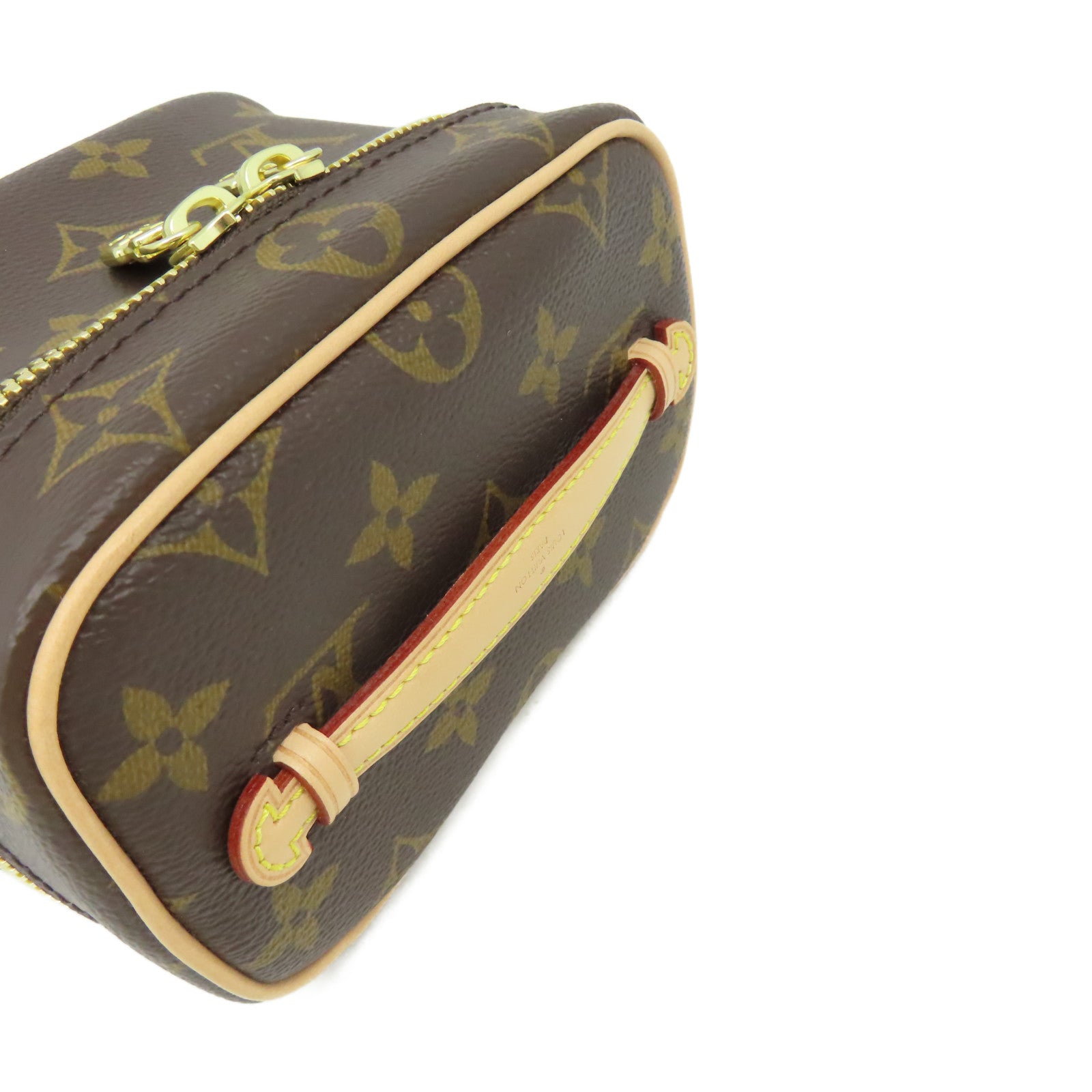 LOUIS VUITTON Monogram Nice Nano Toiletry Pouch金扣手拿包啡色