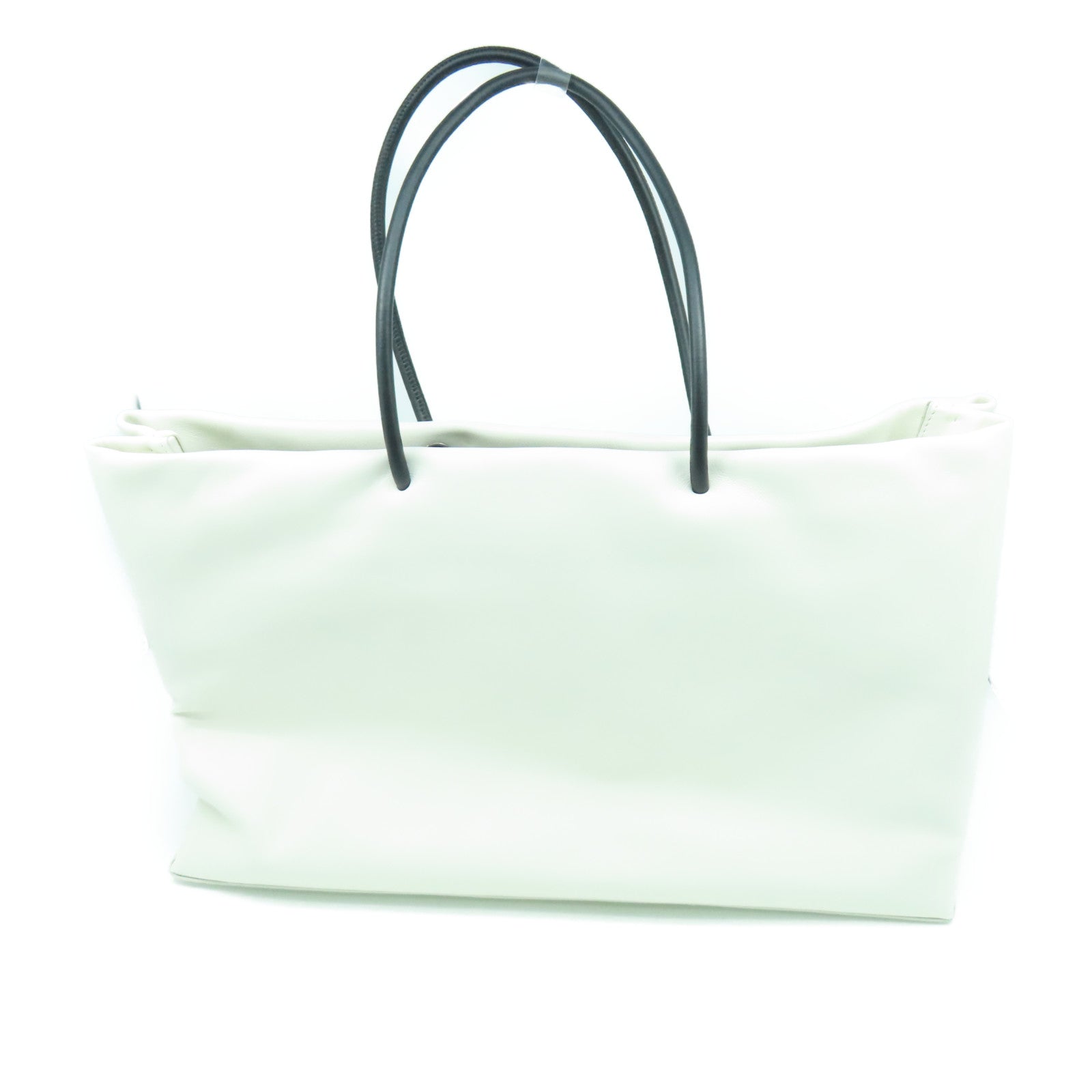 CHANEL 牛皮皮革Shoulder Bag銀扣肩背袋白色