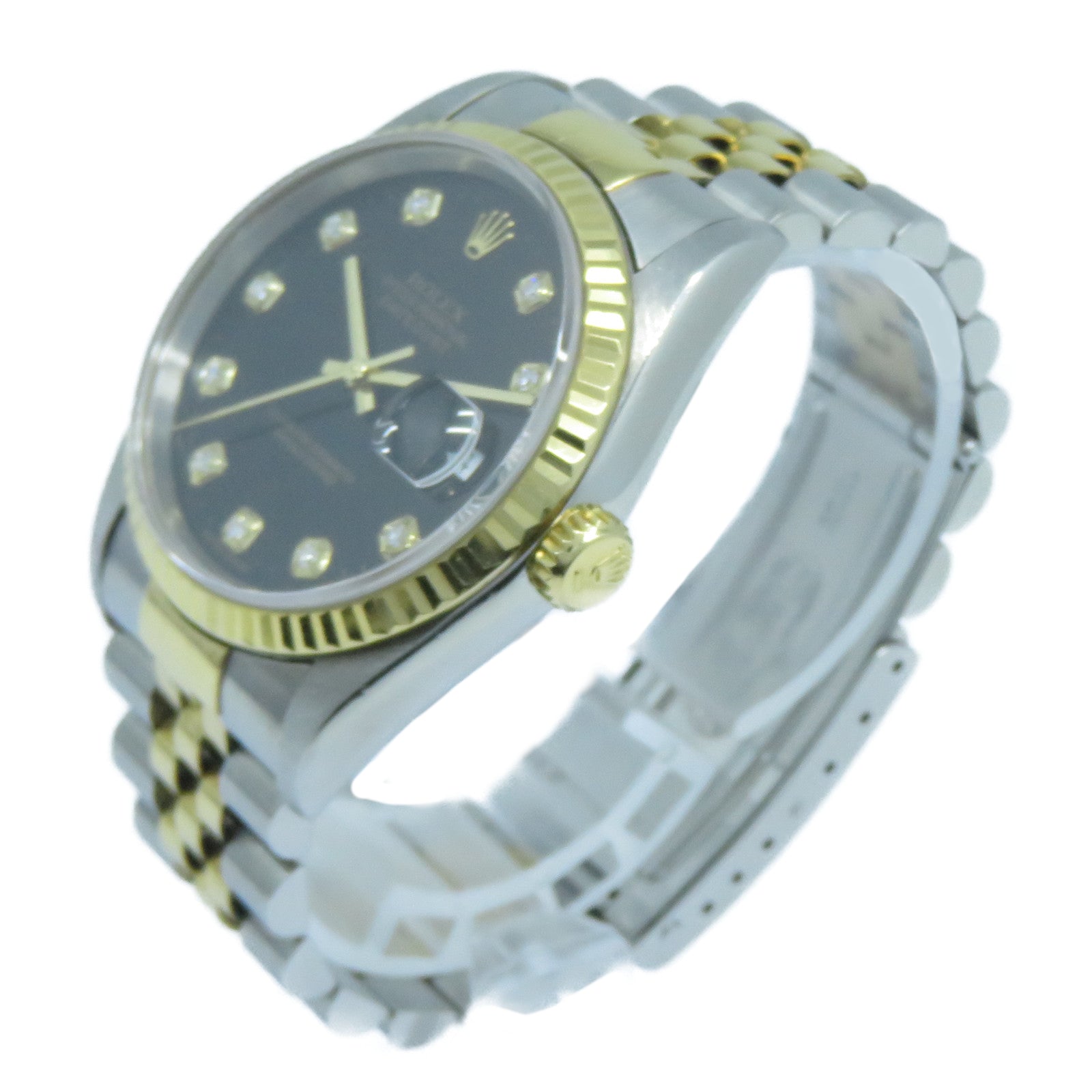 ROLEX 18K黃金Datejust 36mm不鏽鋼手錶自動機芯黑色