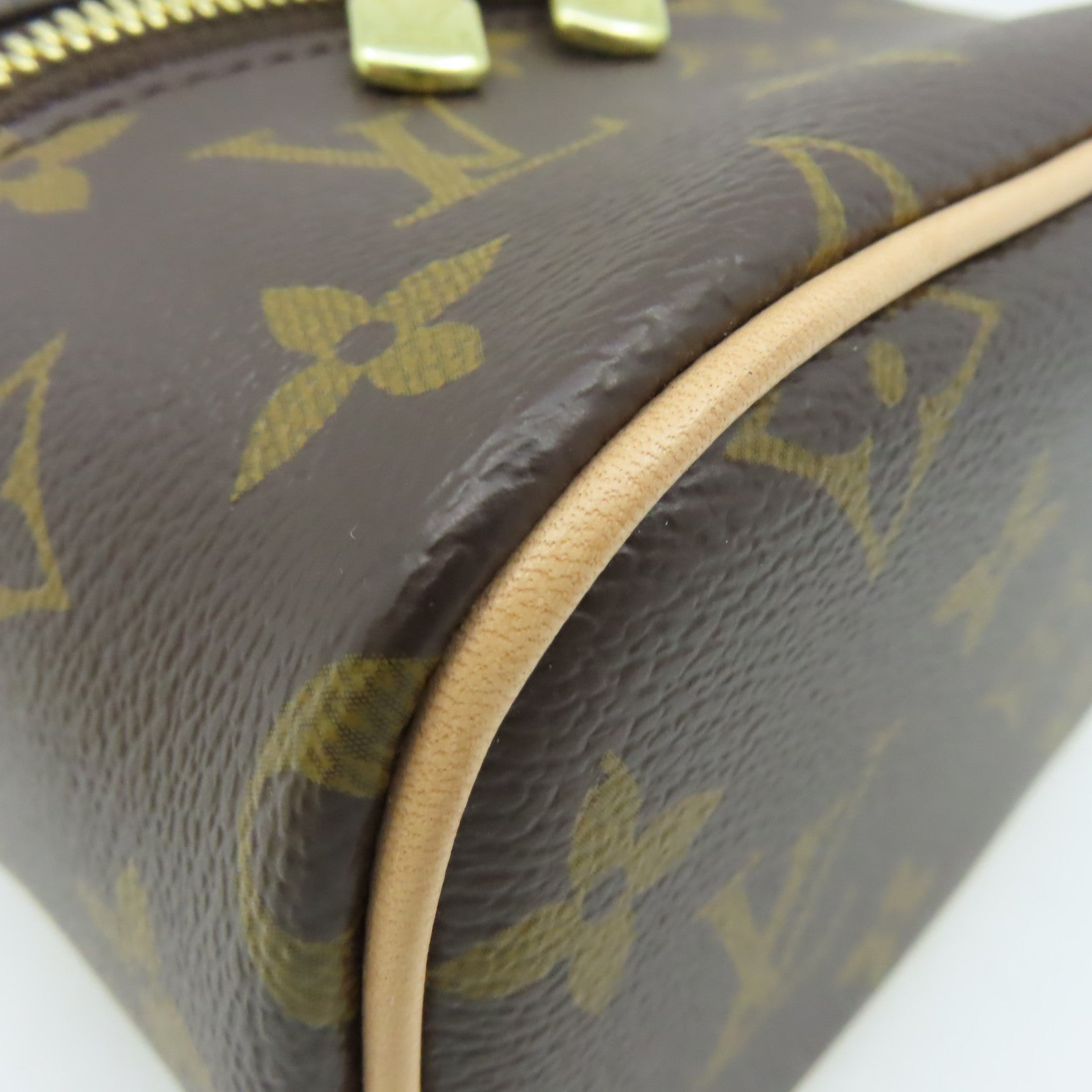 LOUIS VUITTON Monogram Nice Nano Toiletry Pouch金扣手拿包啡色