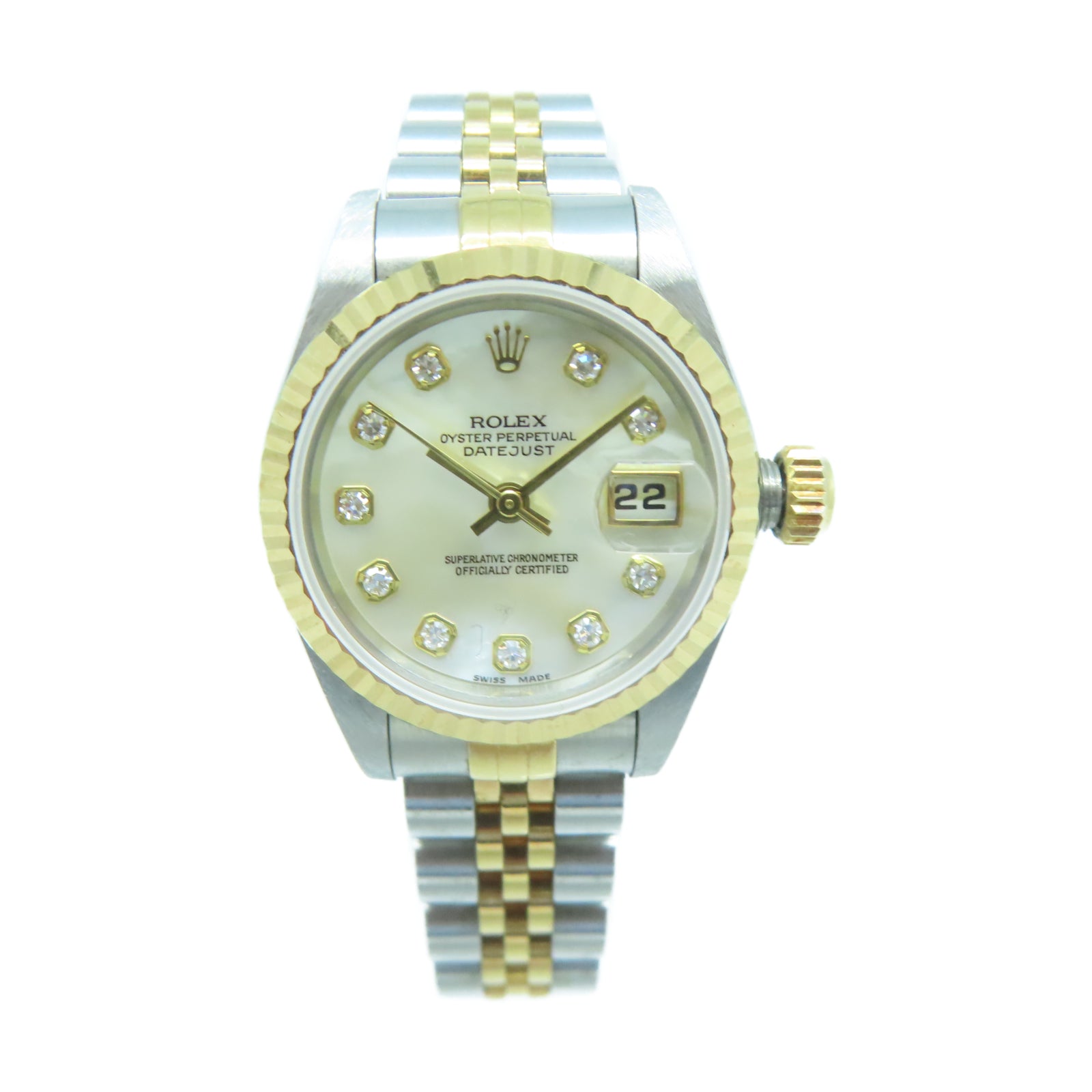 ROLEX Datejust 18K黃金不鏽鋼手錶自動機芯金色