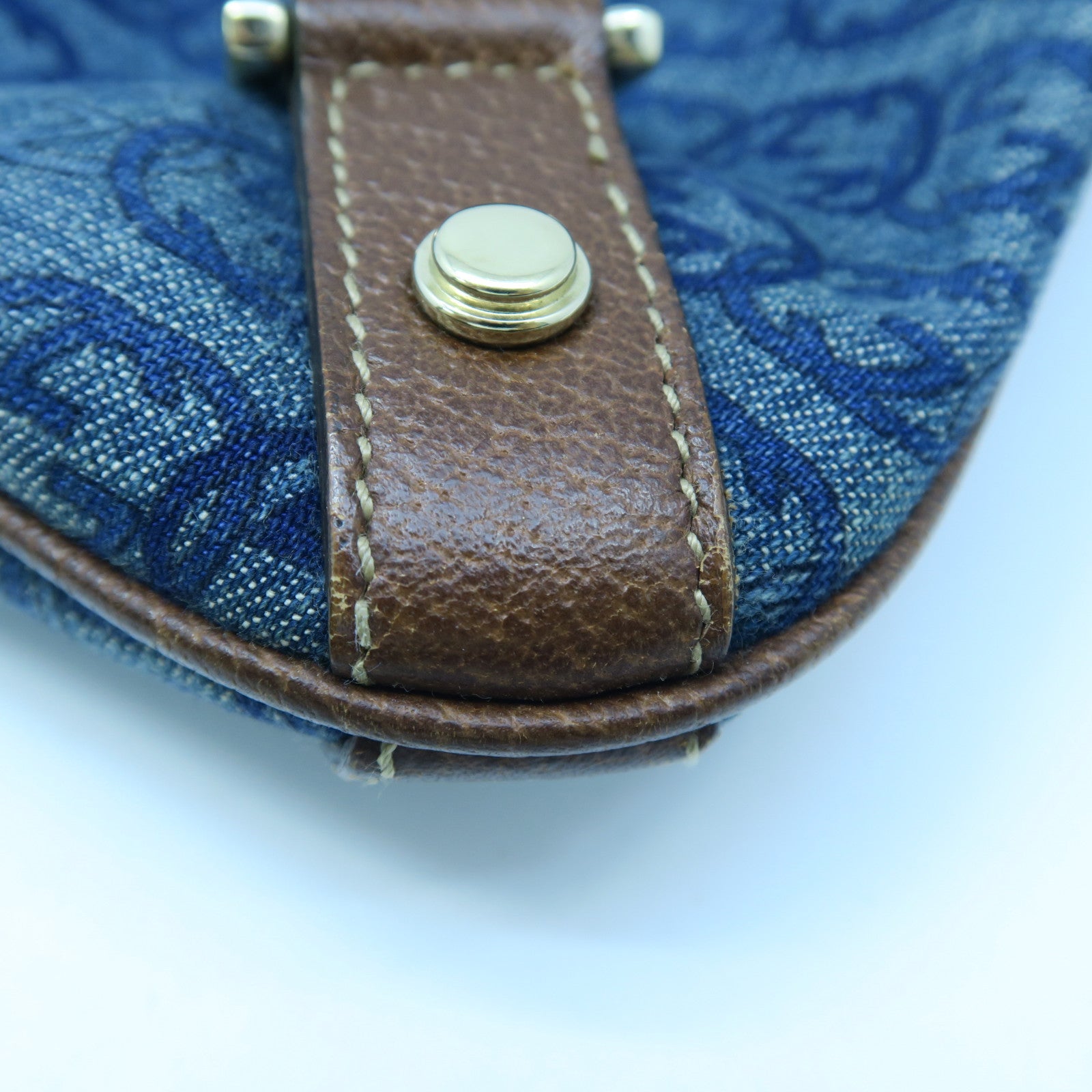 GUCCI 【激減優惠】帆布/牛皮皮革Shoulder Bag金扣肩背袋藍色