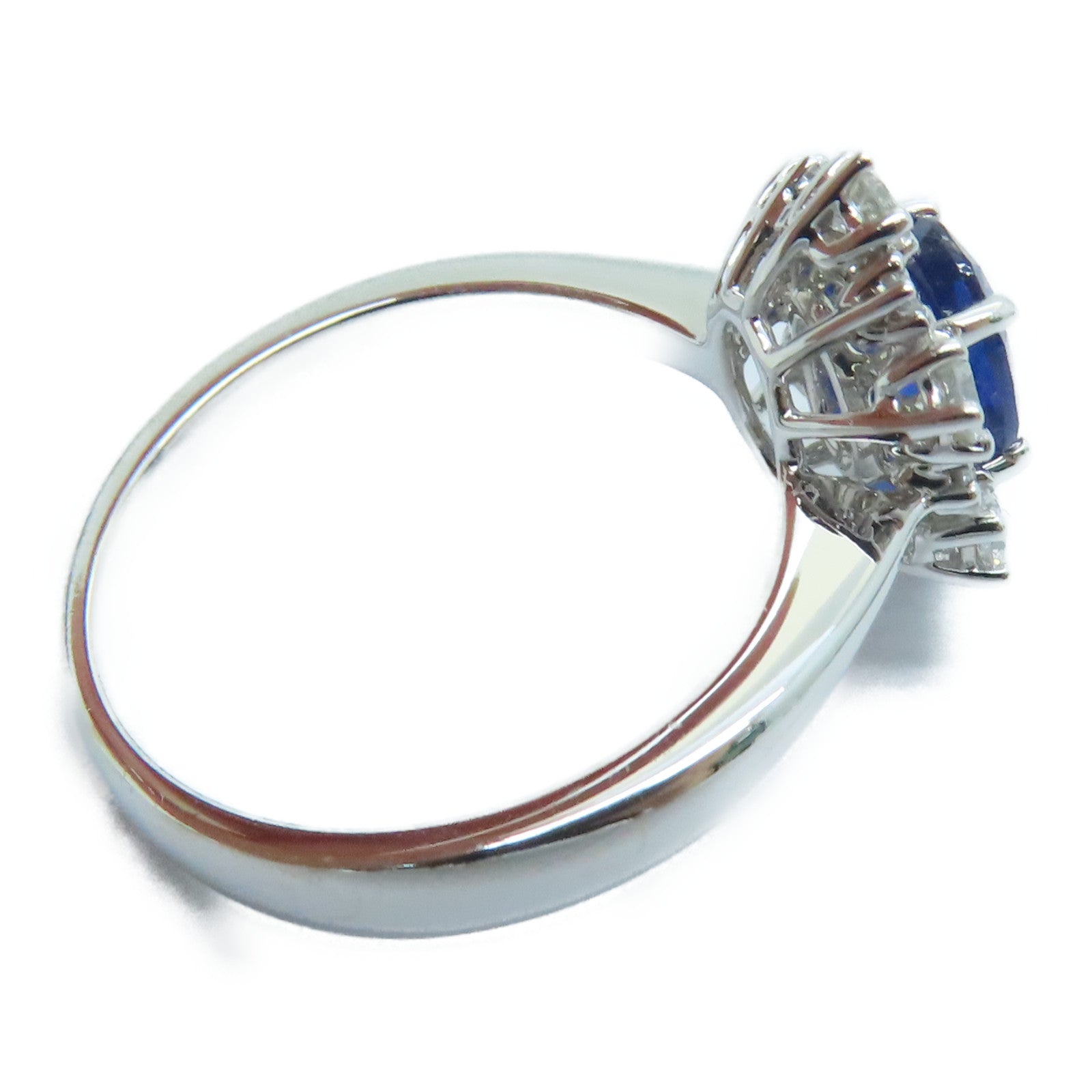 JEWELRY 18K白金Sapphire Ring蓝宝石戒指US#6
