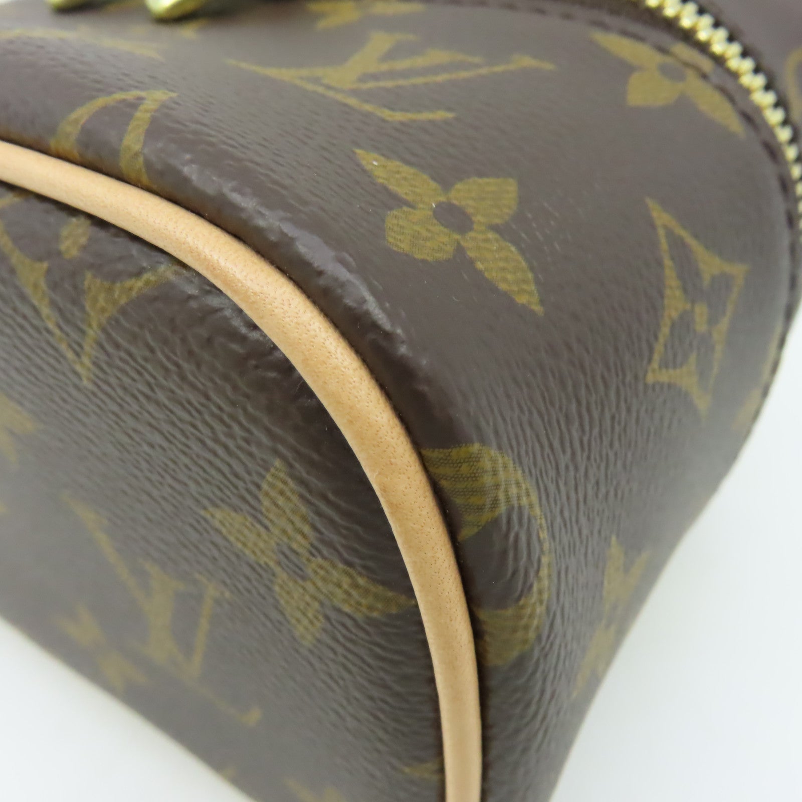 LOUIS VUITTON Monogram Nice Nano Toiletry Pouch金扣手拿包啡色