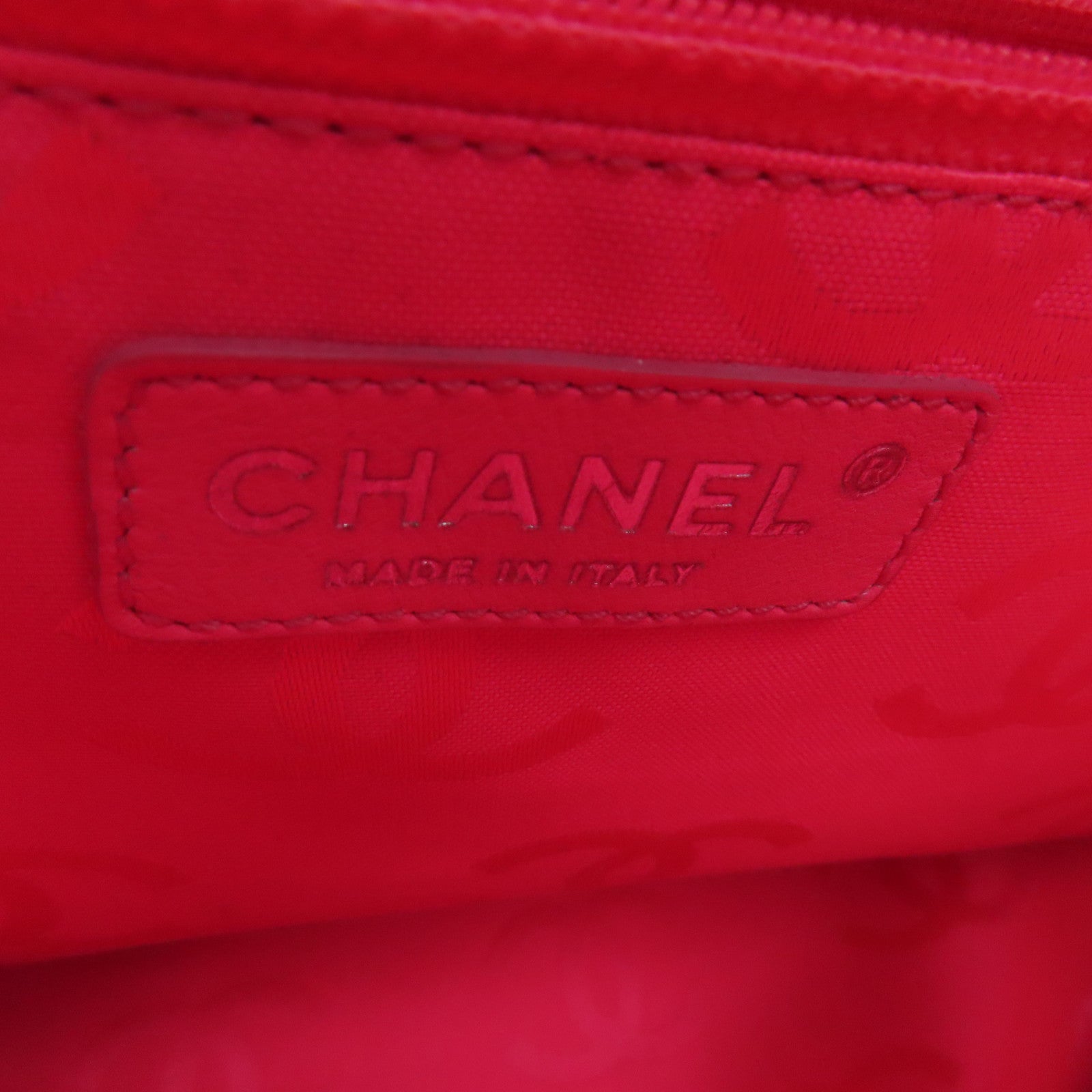 CHANEL 菱格牛皮皮革Cambon手挽袋银扣黑色