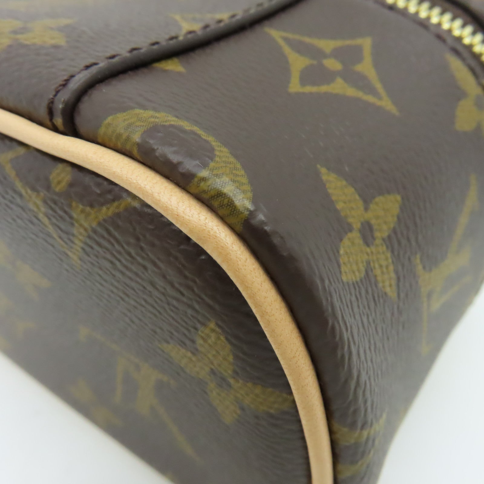 LOUIS VUITTON Monogram Nice Nano Toiletry Pouch金扣手拿包啡色
