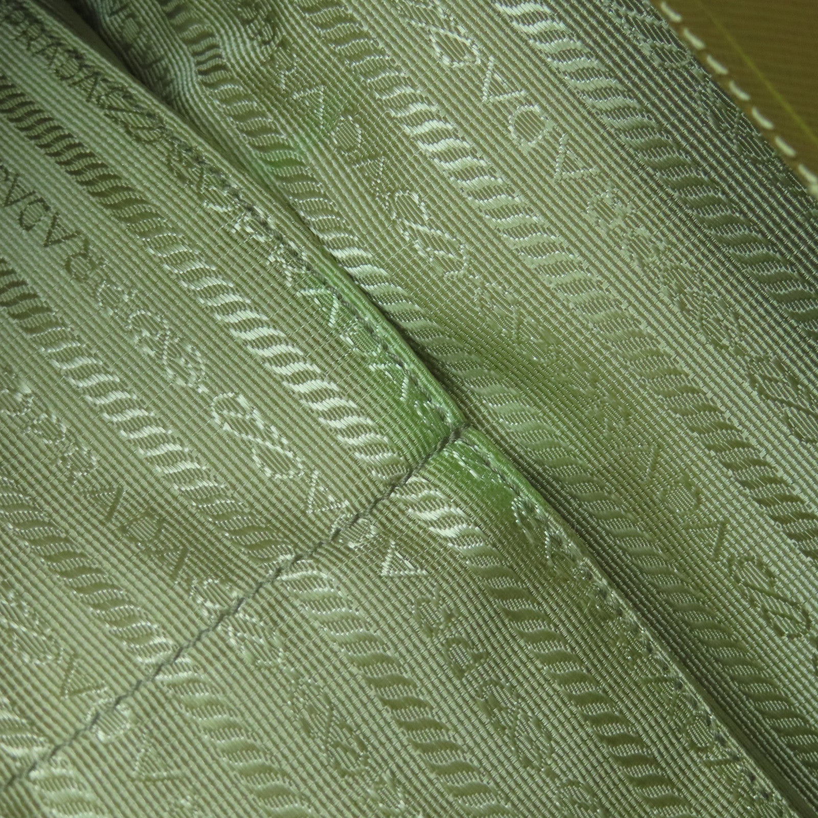 PRADA 牛皮皮革/帆布2way Shoulder Bag金扣手挽肩背两用袋米色