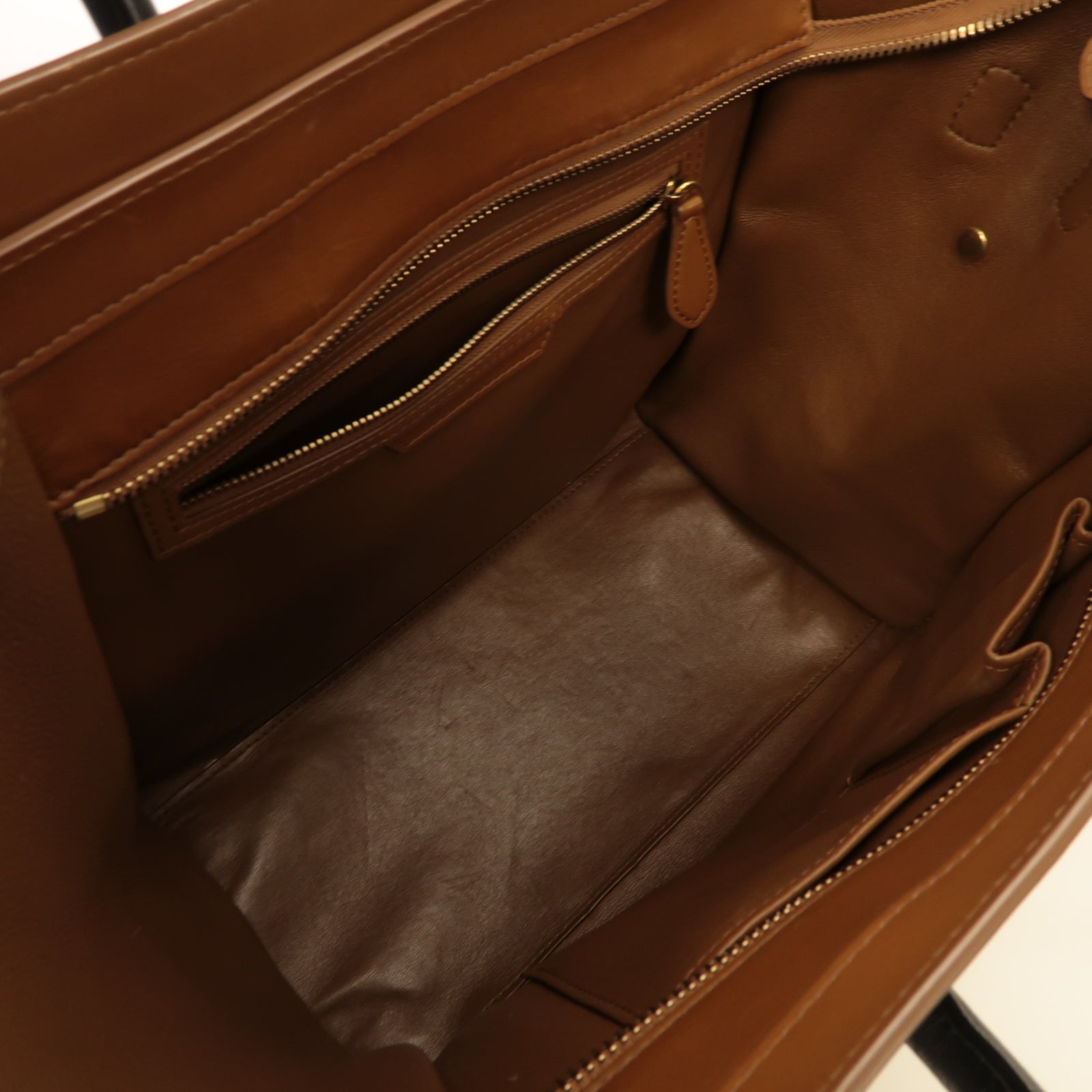 CELINE 牛皮皮革Mini Luggage Handbag金扣手挽袋白色/黑色/啡色