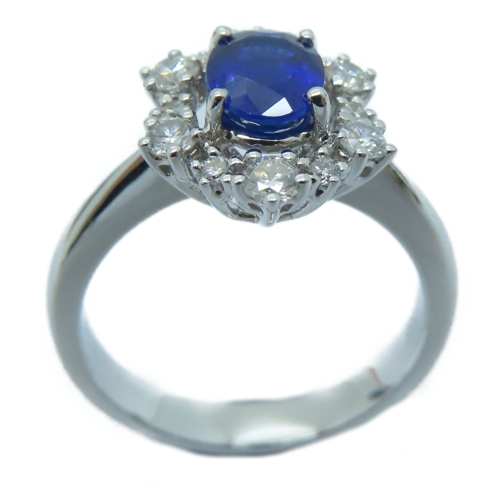 JEWELRY 18K白金Sapphire Ring蓝宝石戒指US#6