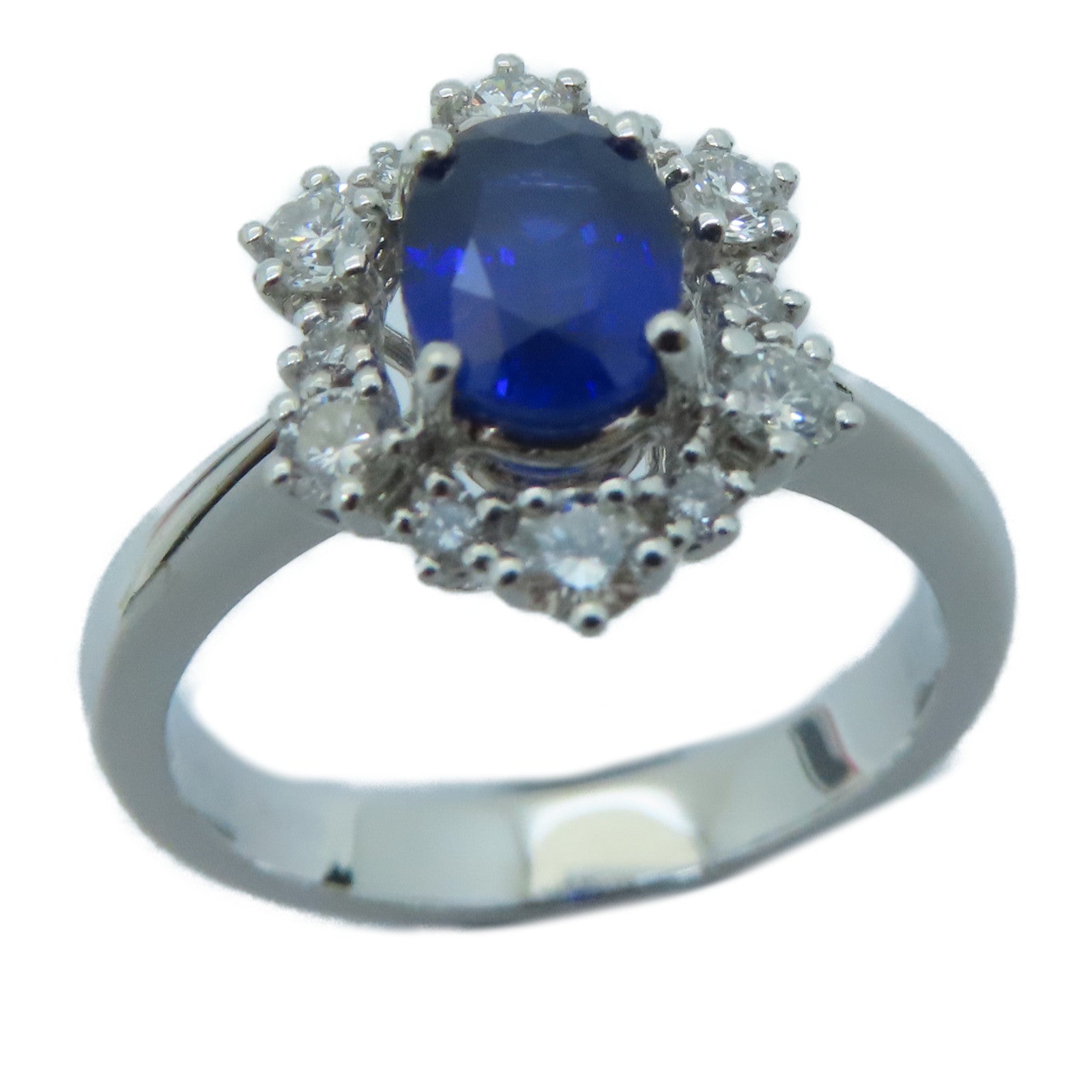 JEWELRY 18K白金Sapphire Ring蓝宝石戒指US#6