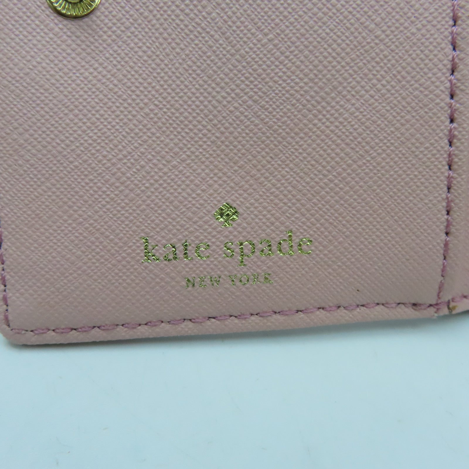 Kate Spade 牛皮皮革Wallet金扣錢包粉紅色