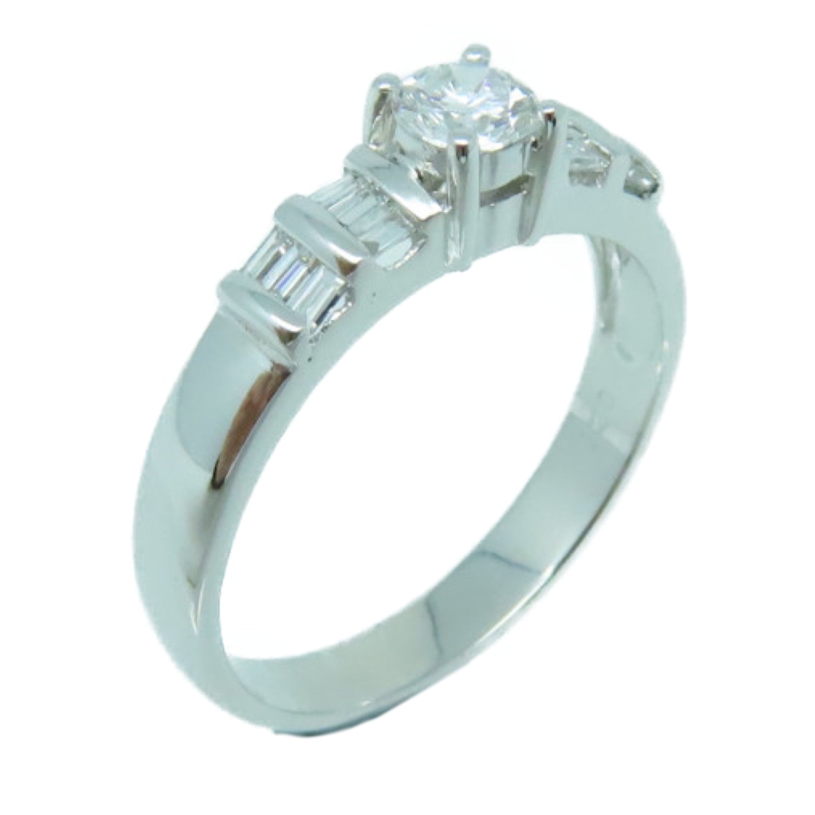 JEWELRY 18K White Gold Diamond Ring0.25ct Diamond Ring US#6.5