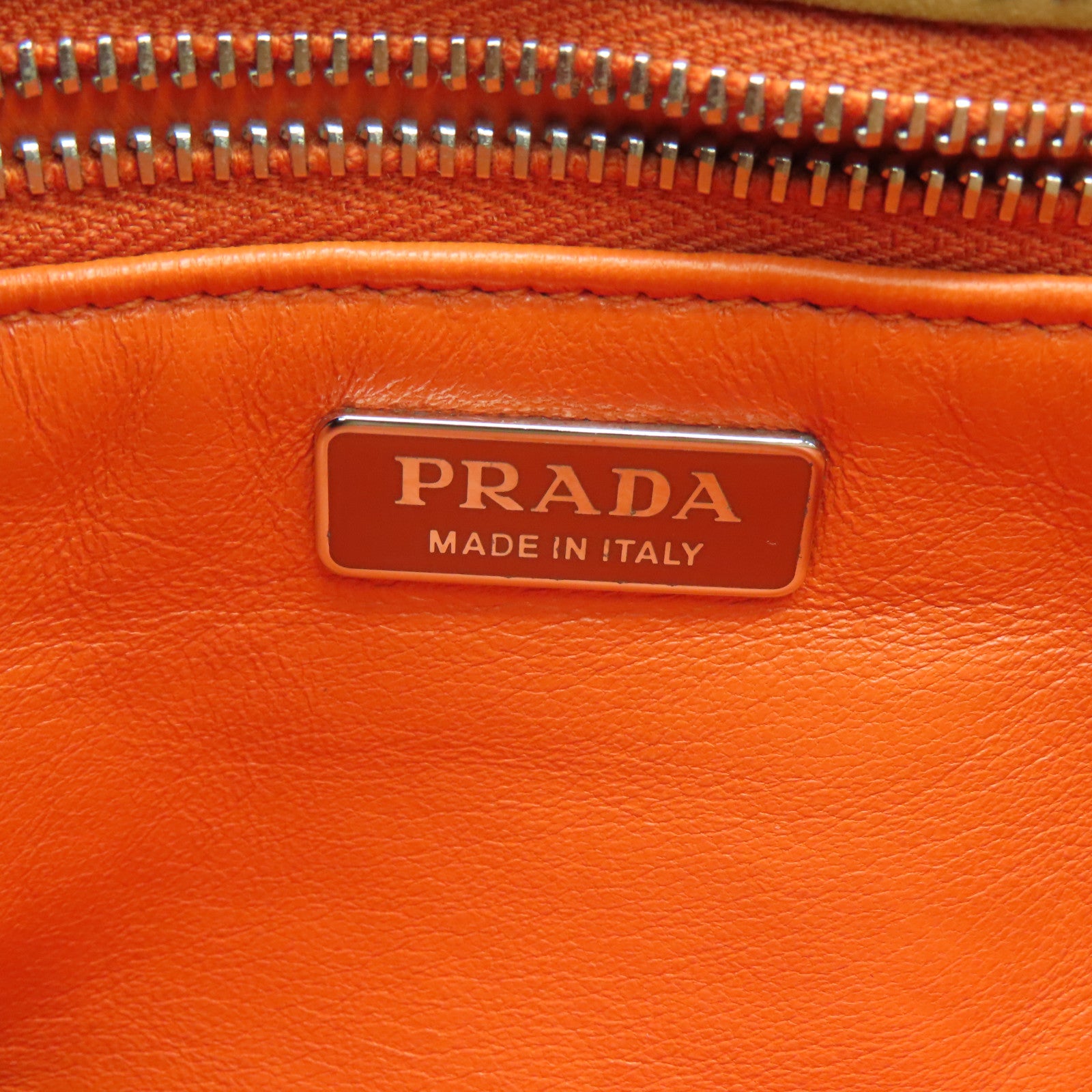 PRADA 【激减优惠】蛇皮皮革Chain Shoulder Bag银扣肩背袋啡色橙色