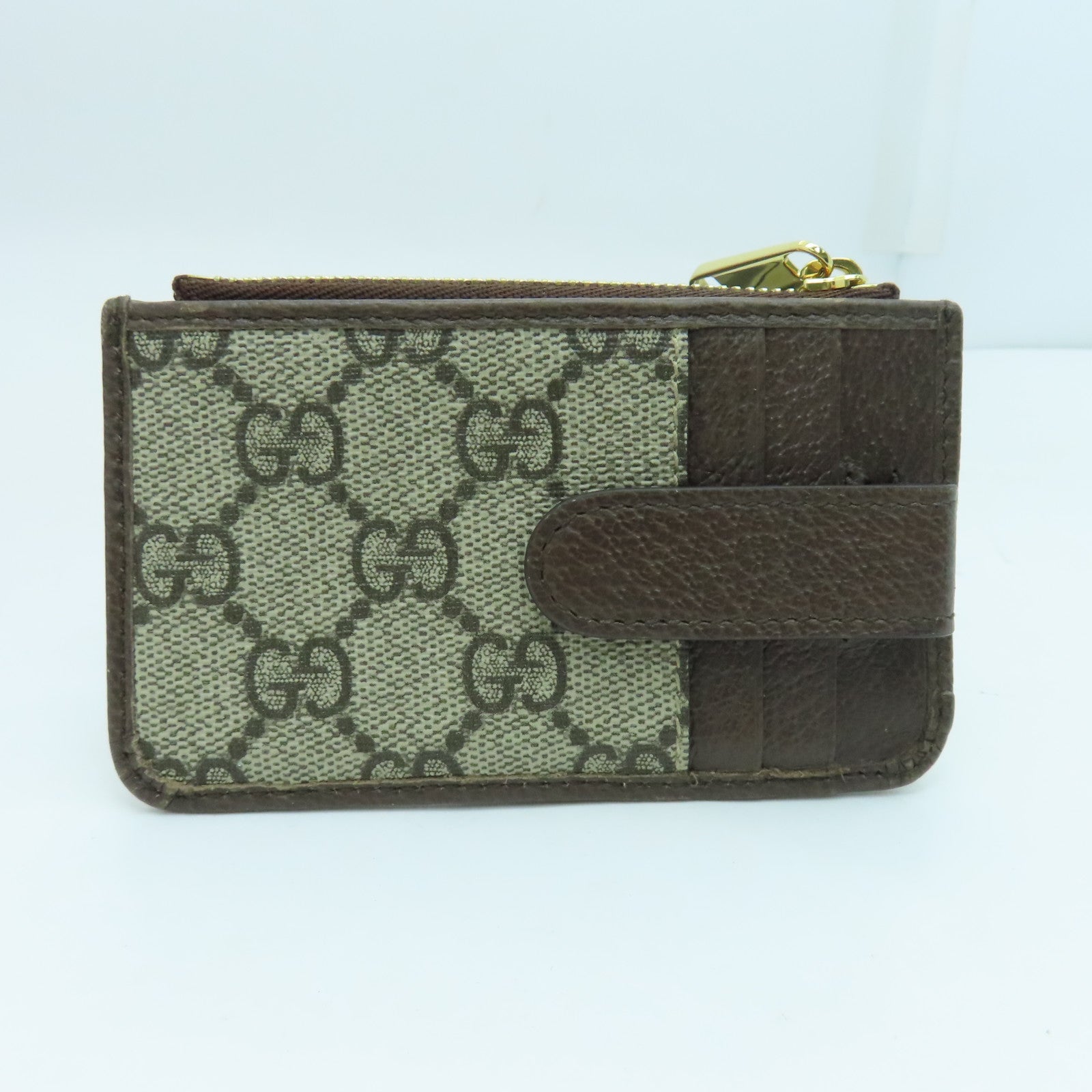 GUCCI 塗層帆布Ophidia GG Card Case金扣卡片套啡色