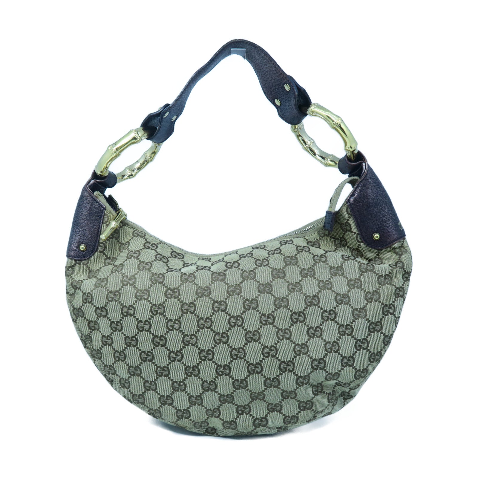 GUCCI 帆布Shoulder Bag金扣肩背袋啡色