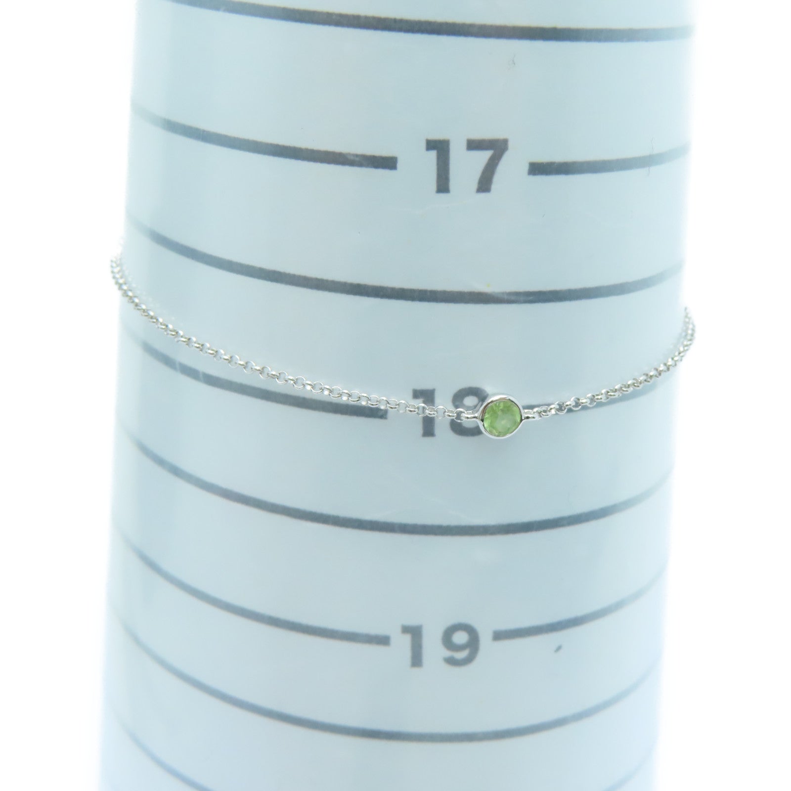 JEWELRY 【激减优惠】18K白金0.08ct Peridot Bracelet橄榄石手链