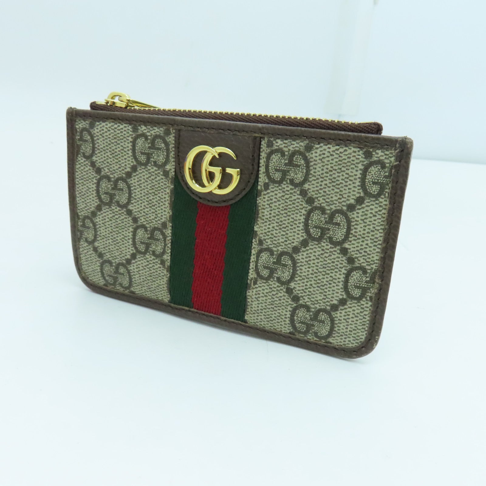 GUCCI 塗層帆布Ophidia GG Card Case金扣卡片套啡色