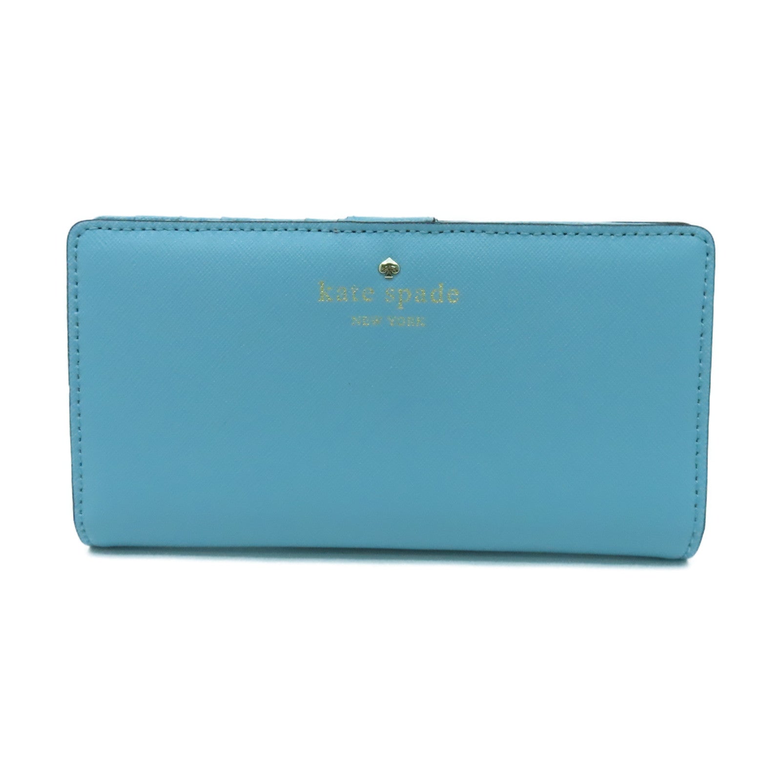 Kate Spade 牛皮皮革Wallet金扣錢包淺藍色
