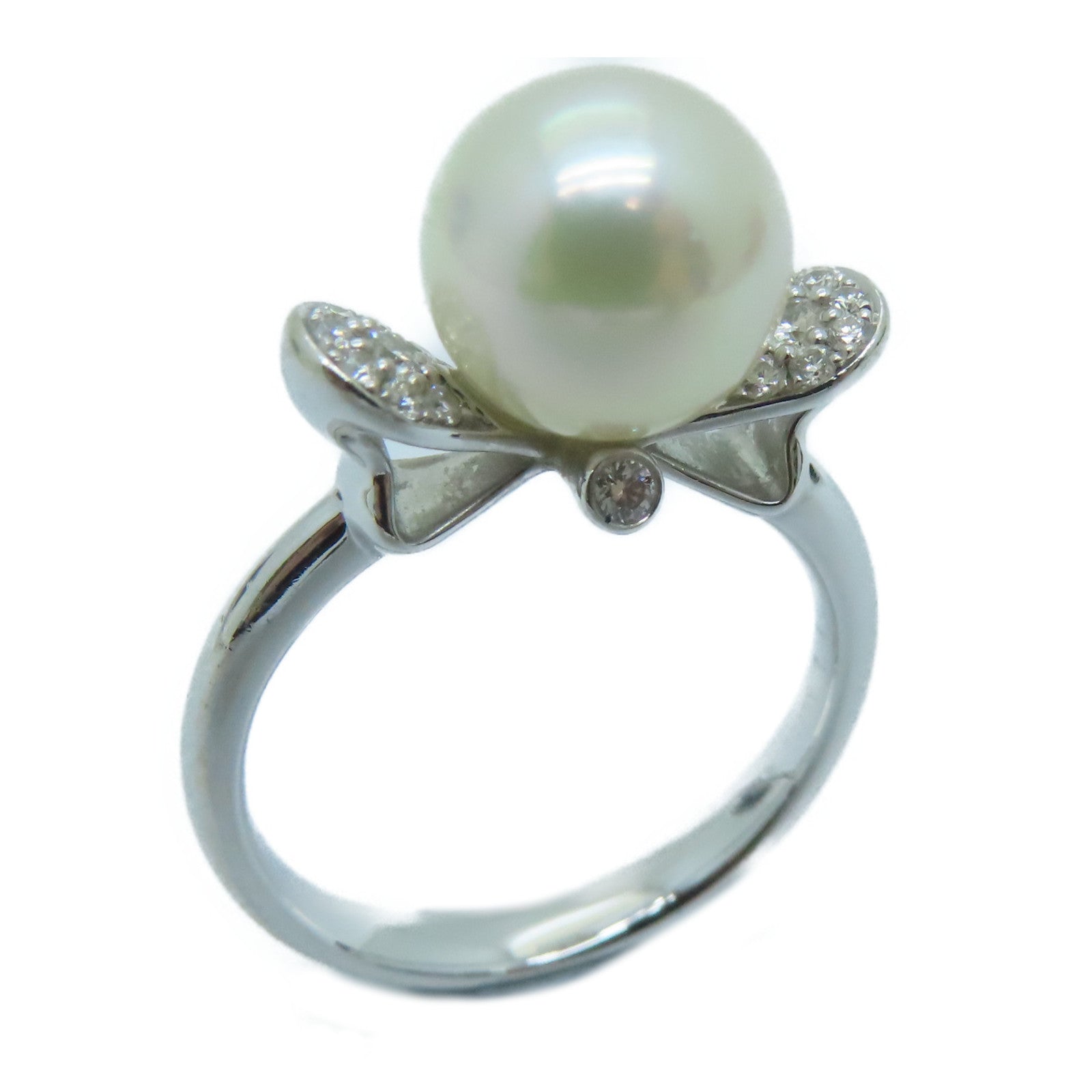JEWELRY 18K白金Pearl Ring珍珠戒指US#5