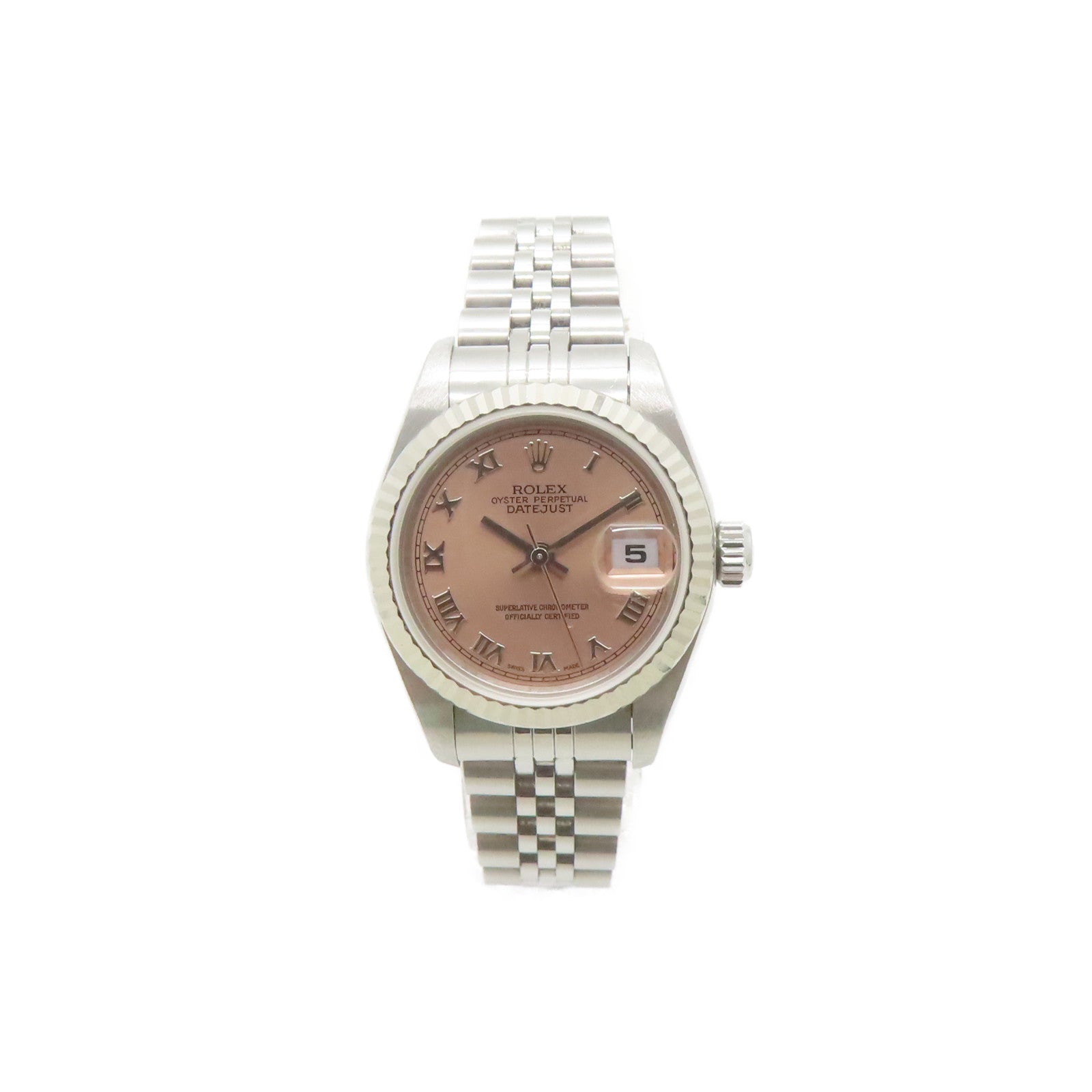 ROLEX 18K白金/不鏽鋼Datejust 26mm手錶自動機芯粉紅色