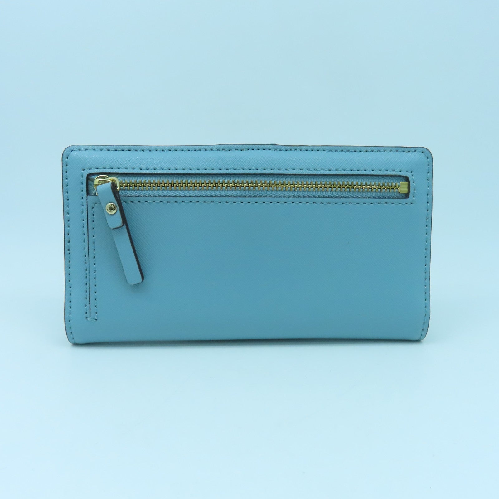 Kate Spade 牛皮皮革Wallet金扣錢包淺藍色