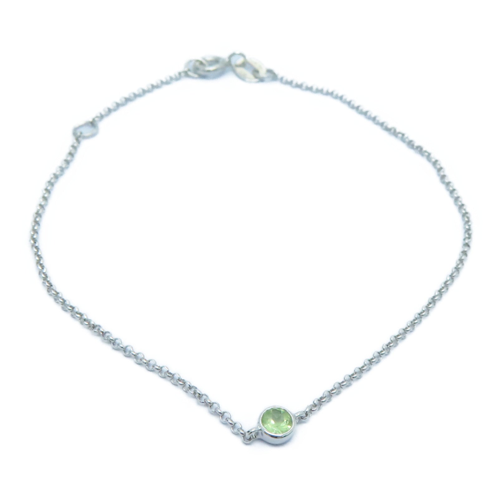 JEWELRY 【激减优惠】18K白金0.08ct Peridot Bracelet橄榄石手链