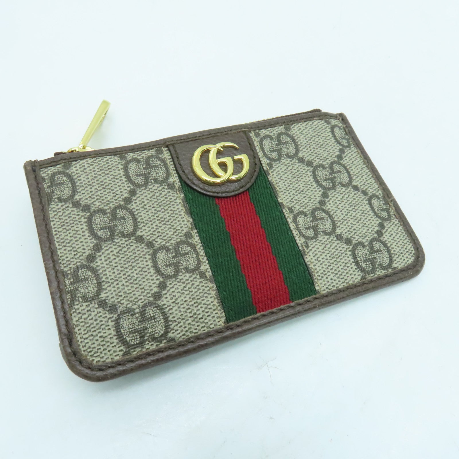 GUCCI 塗層帆布Ophidia GG Card Case金扣卡片套啡色