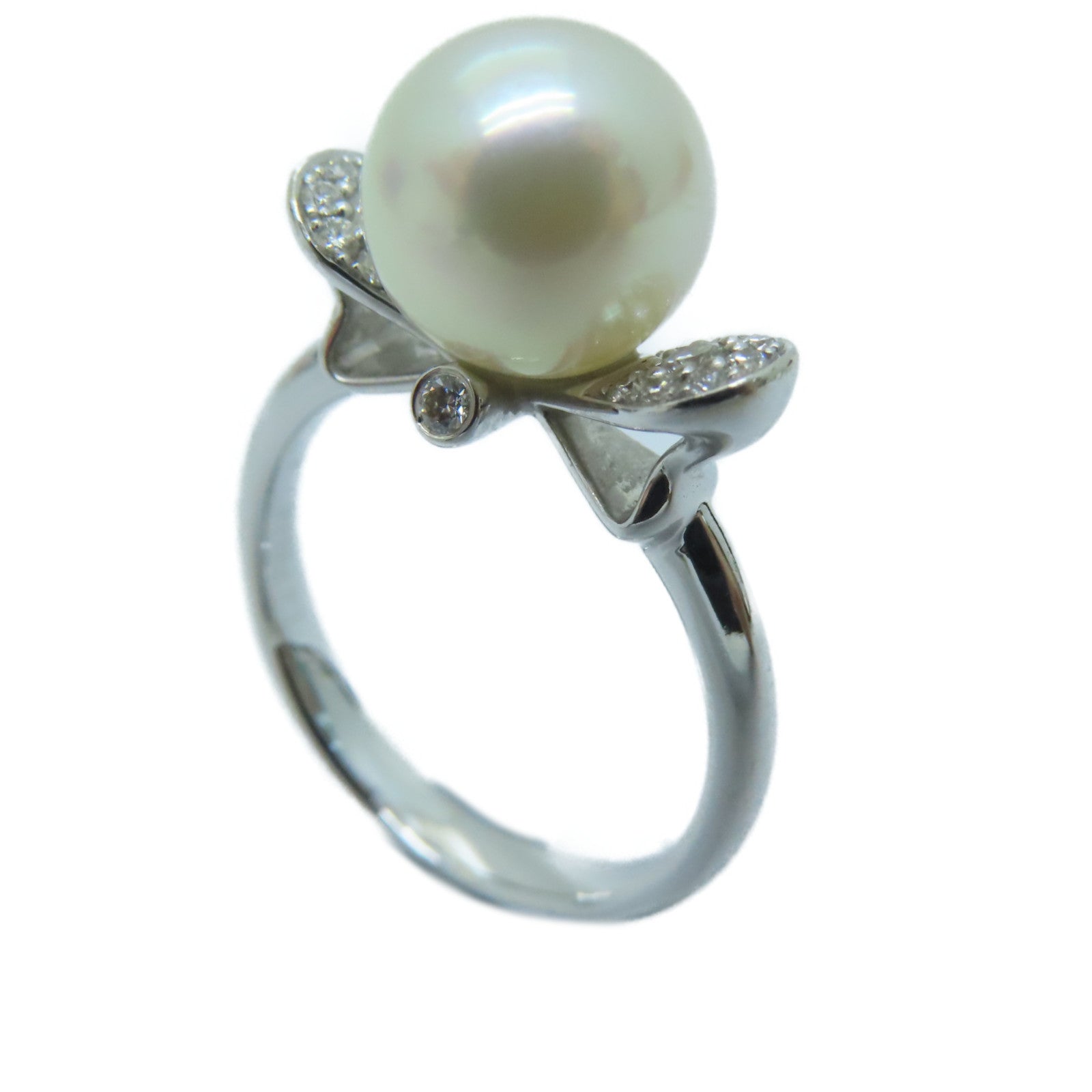 JEWELRY 18K白金Pearl Ring珍珠戒指US#5
