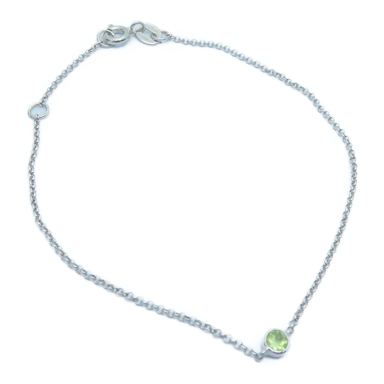 JEWELRY 【激减优惠】18K白金0.08ct Peridot Bracelet橄榄石手链