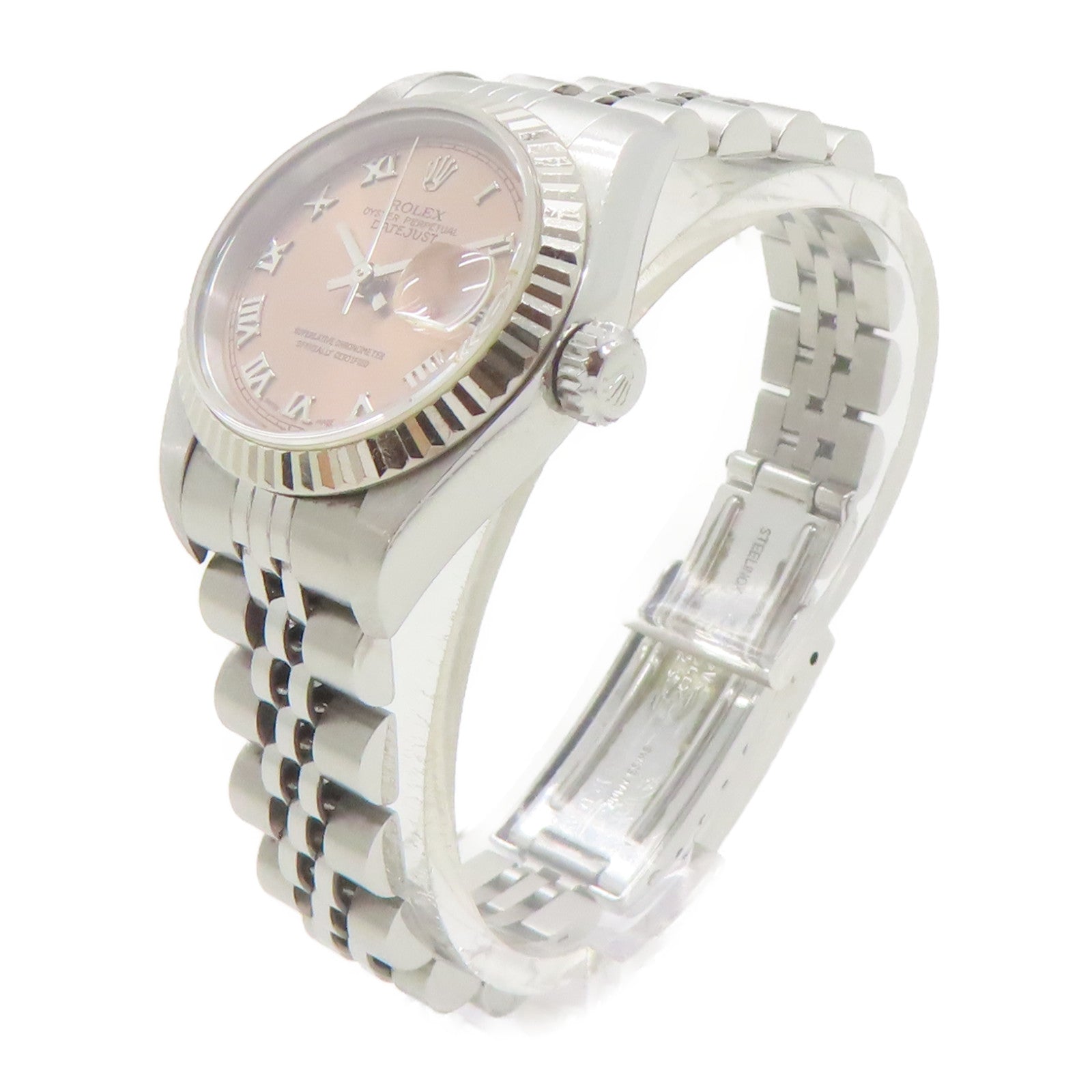 ROLEX 18K白金/不鏽鋼Datejust 26mm手錶自動機芯粉紅色