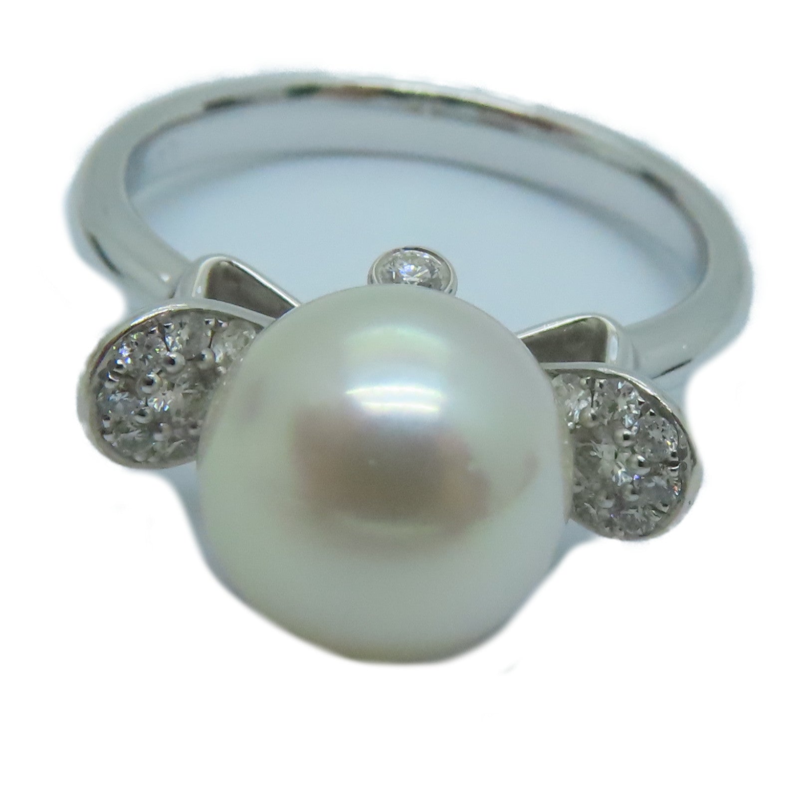 JEWELRY 18K白金Pearl Ring珍珠戒指US#5