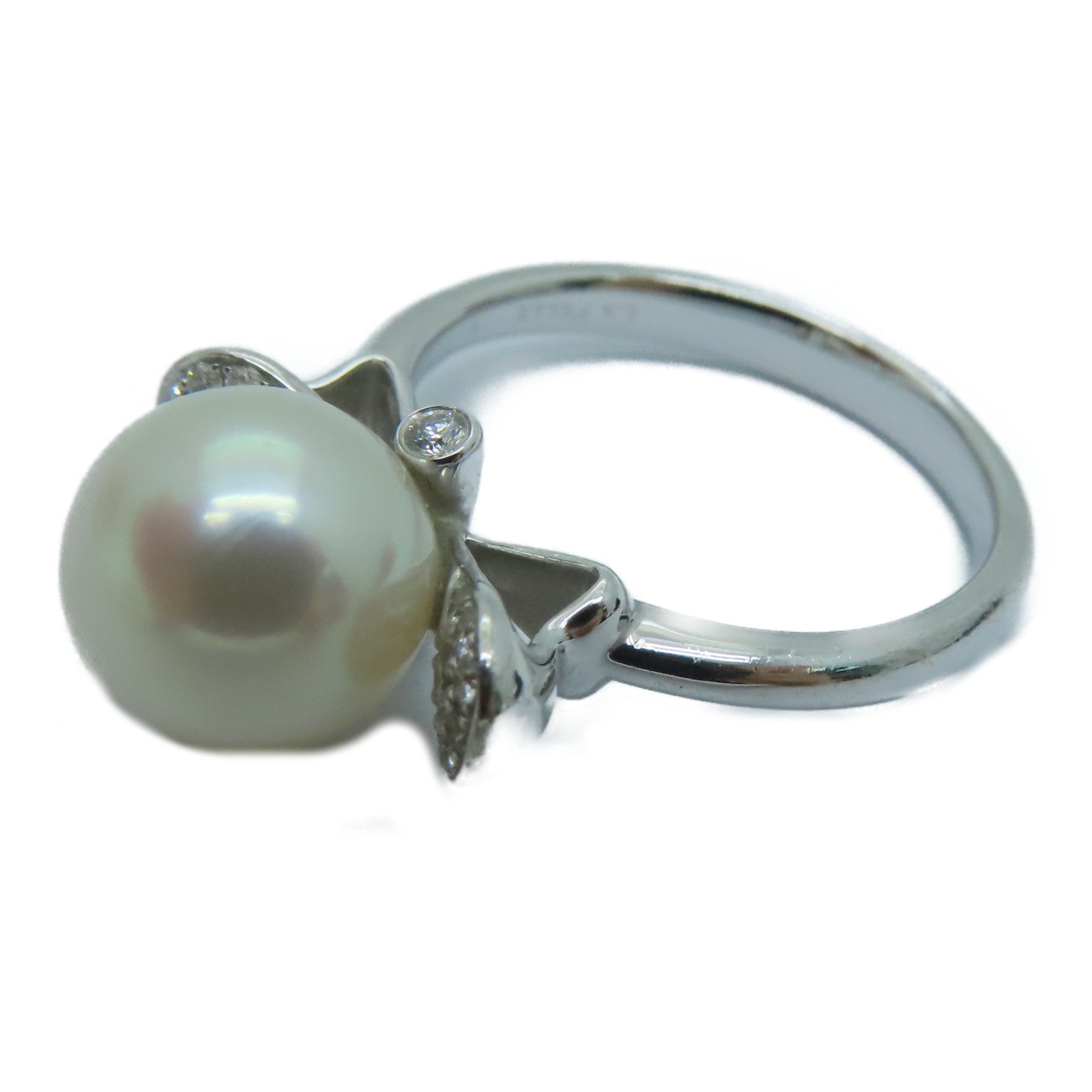 JEWELRY 18K白金Pearl Ring珍珠戒指US#5