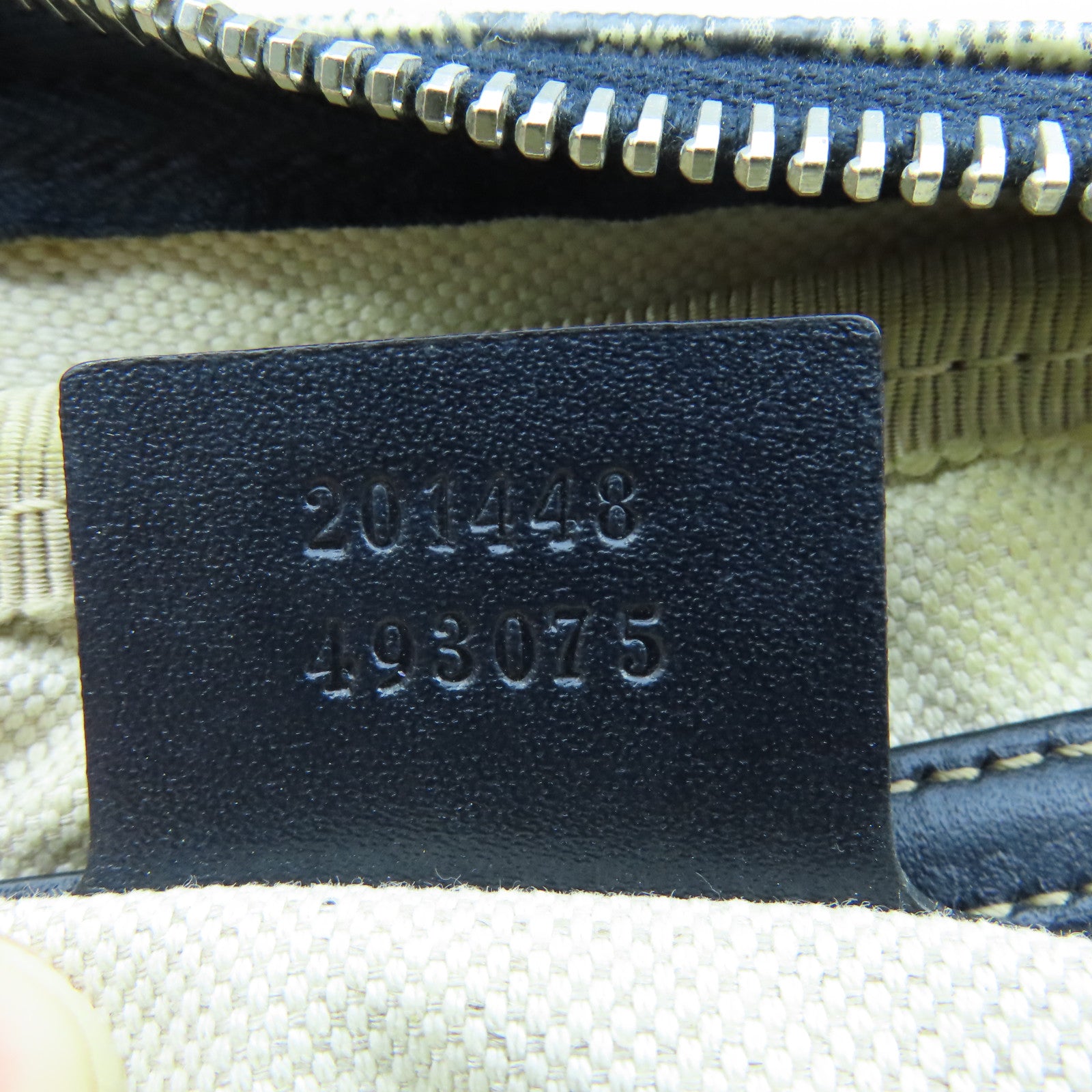 GUCCI 塗層帆布Shoulder Bag銀扣肩背袋藍色米色