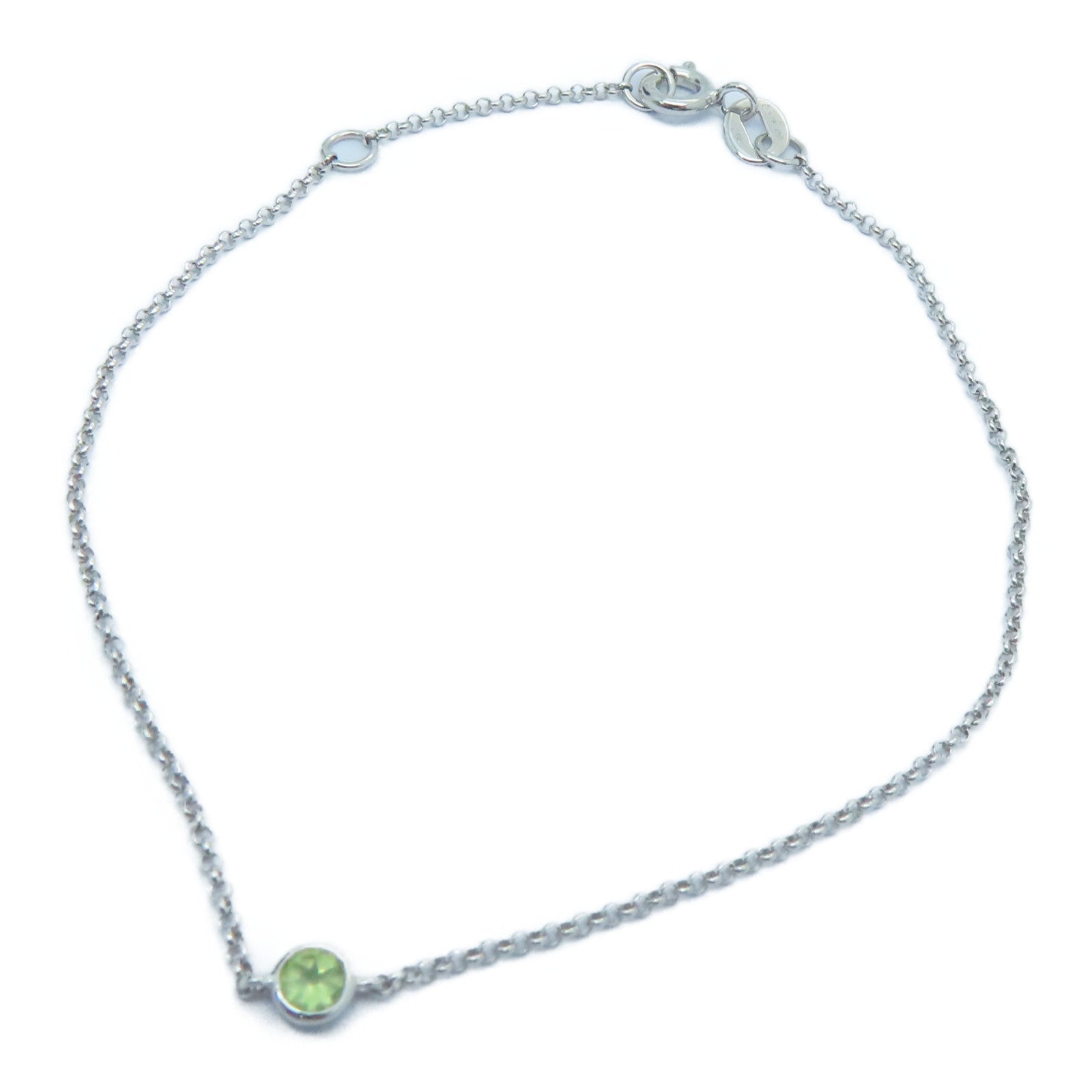 JEWELRY 【激减优惠】18K白金0.08ct Peridot Bracelet橄榄石手链