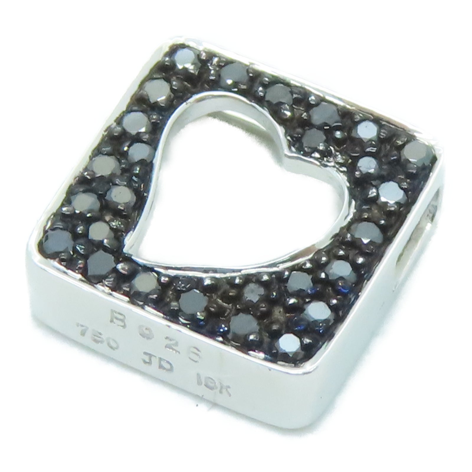 JEWELRY 18K白金Diamond 2.32g 0.26ct黑钻石吊坠