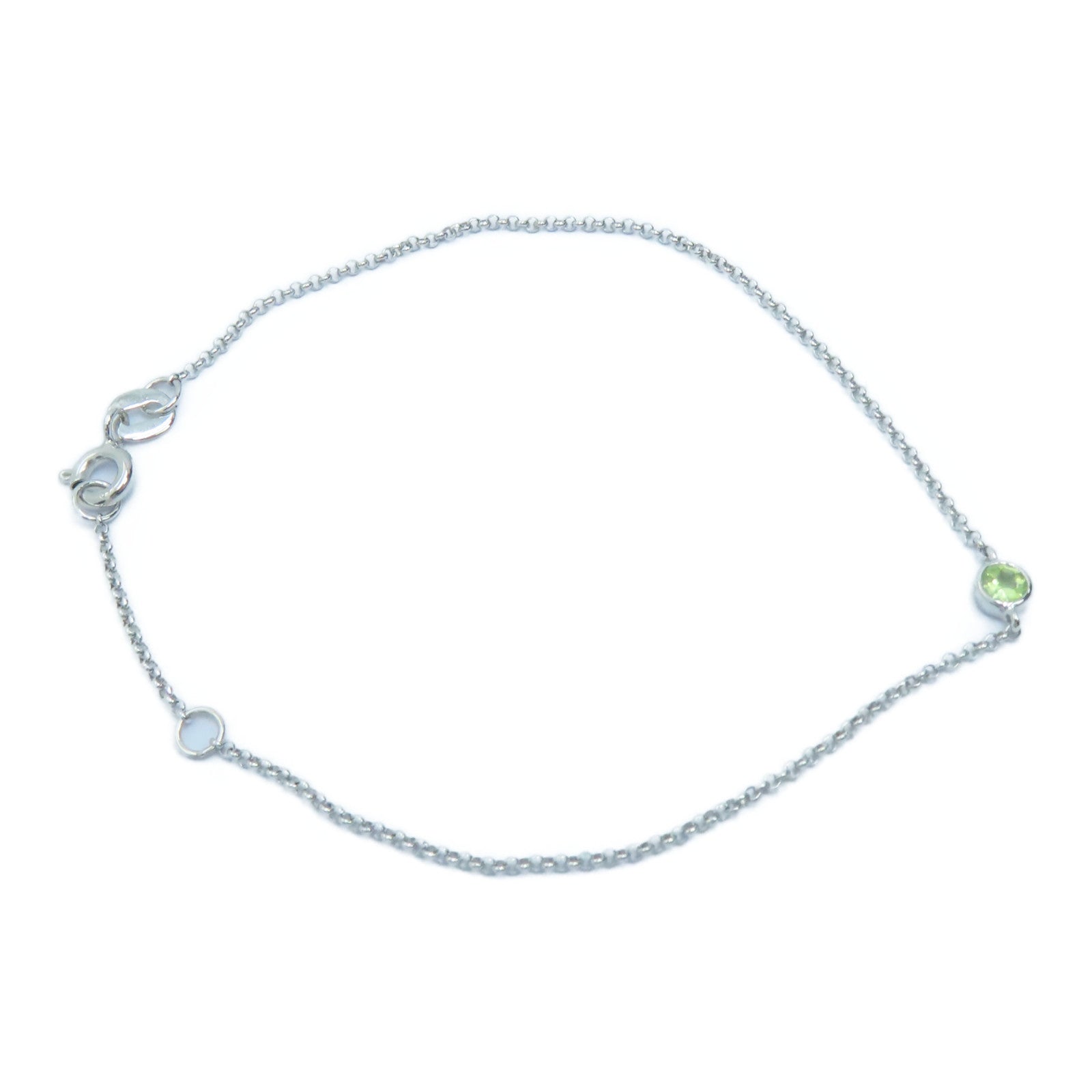 JEWELRY 【激减优惠】18K白金0.08ct Peridot Bracelet橄榄石手链