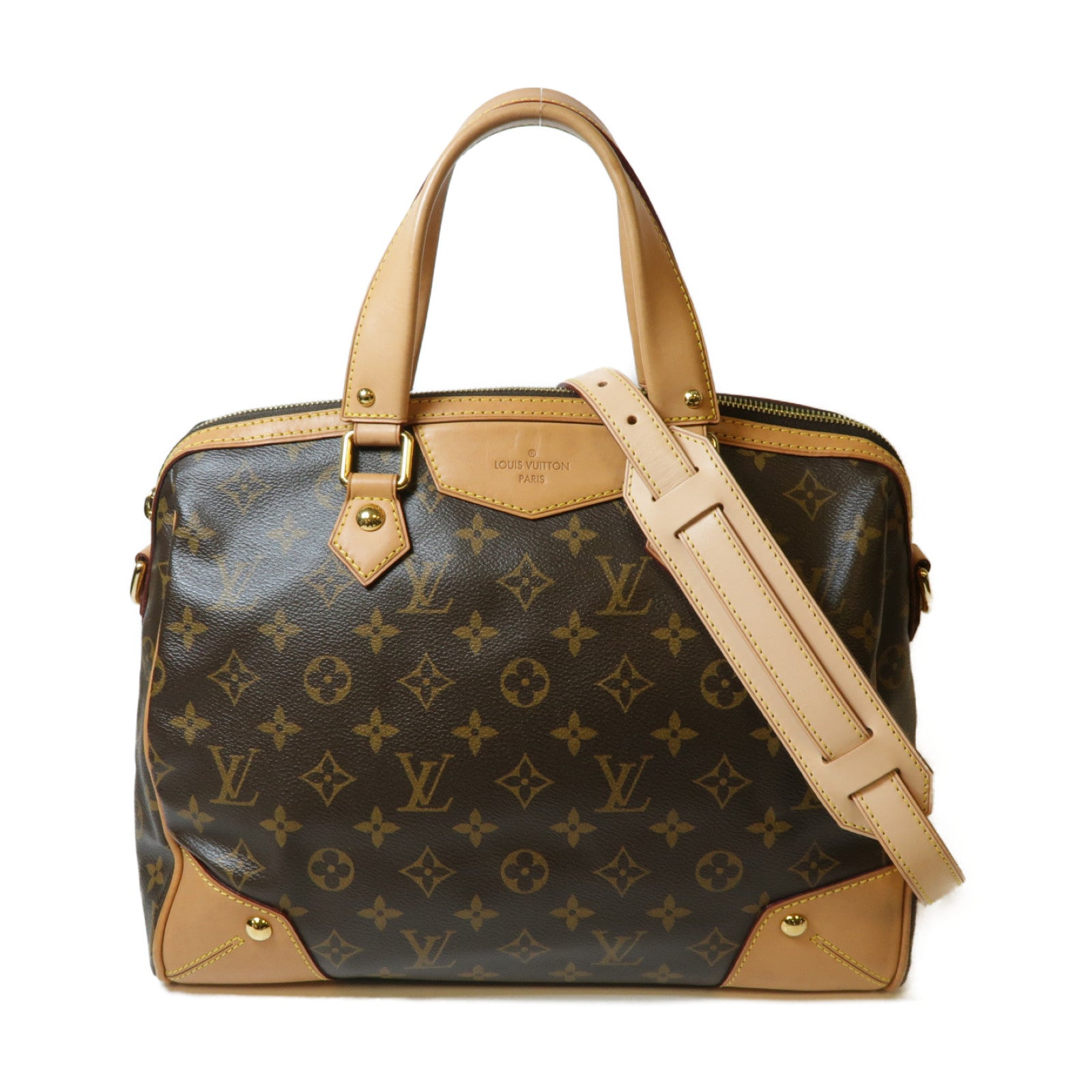LOUIS VUITTON Monogram Retiro金扣手挽肩背兩用袋啡色