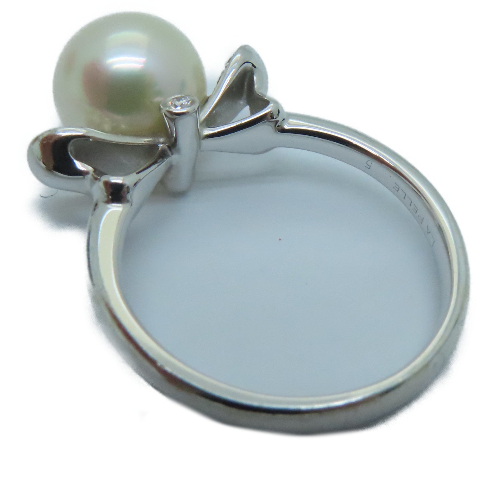 JEWELRY 18K白金Pearl Ring珍珠戒指US#5