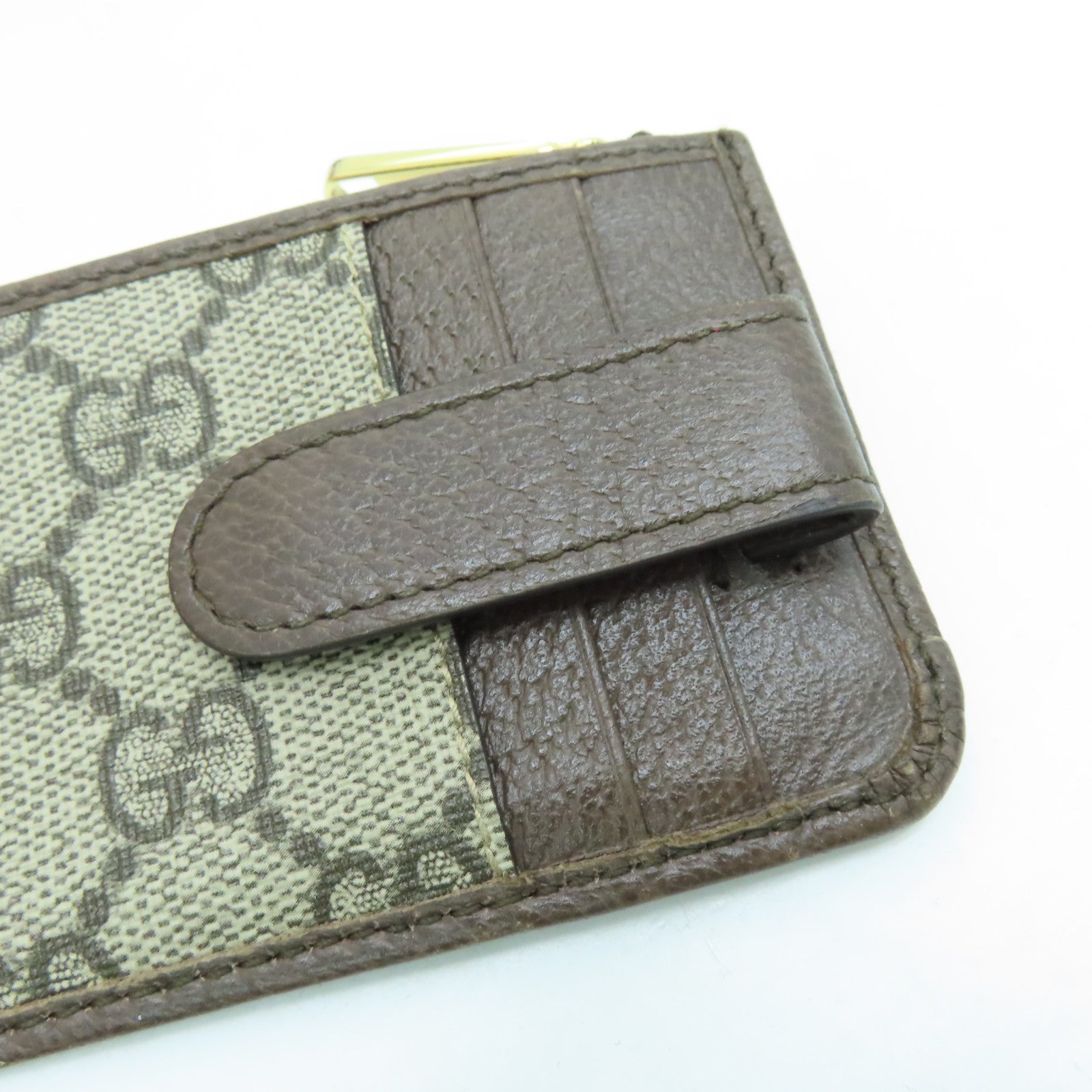 GUCCI 塗層帆布Ophidia GG Card Case金扣卡片套啡色