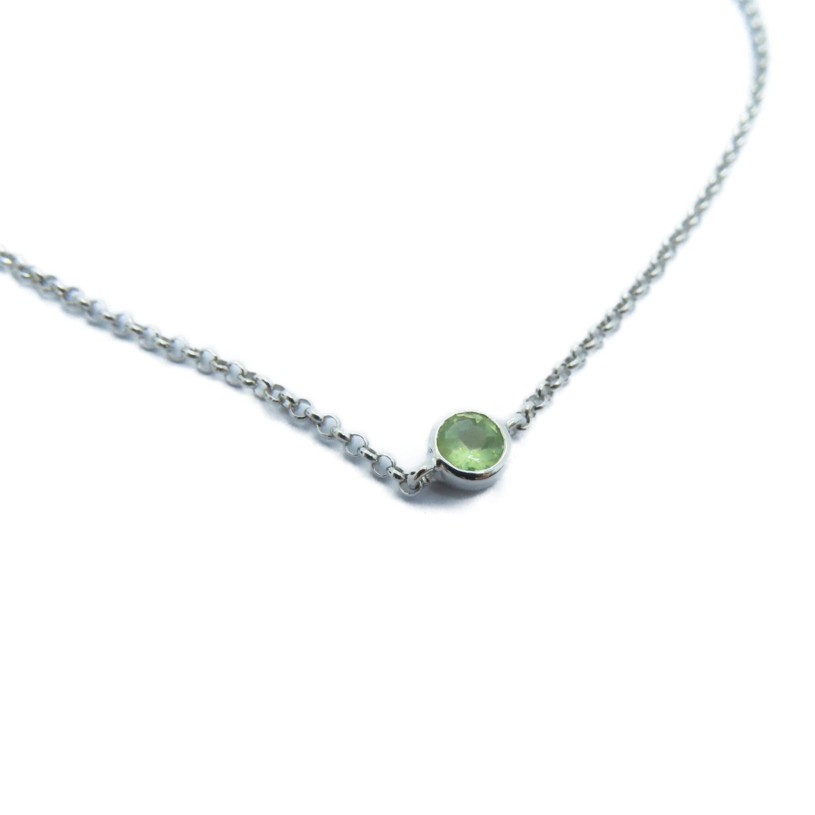 JEWELRY 【激减优惠】18K白金0.08ct Peridot Bracelet橄榄石手链