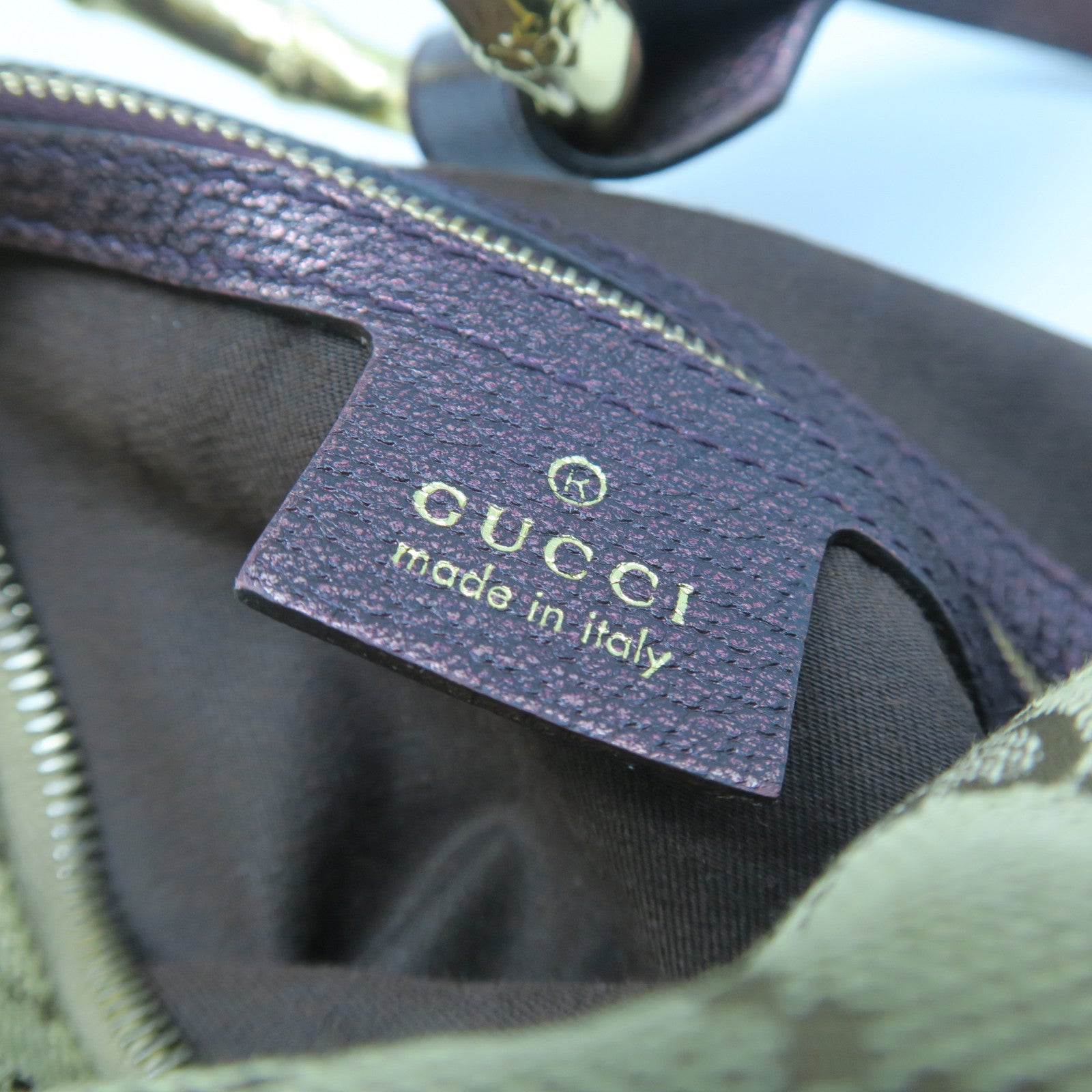 GUCCI 帆布Shoulder Bag金扣肩背袋啡色