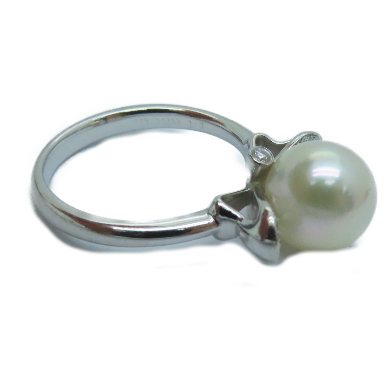 JEWELRY 18K白金Pearl Ring珍珠戒指US#5