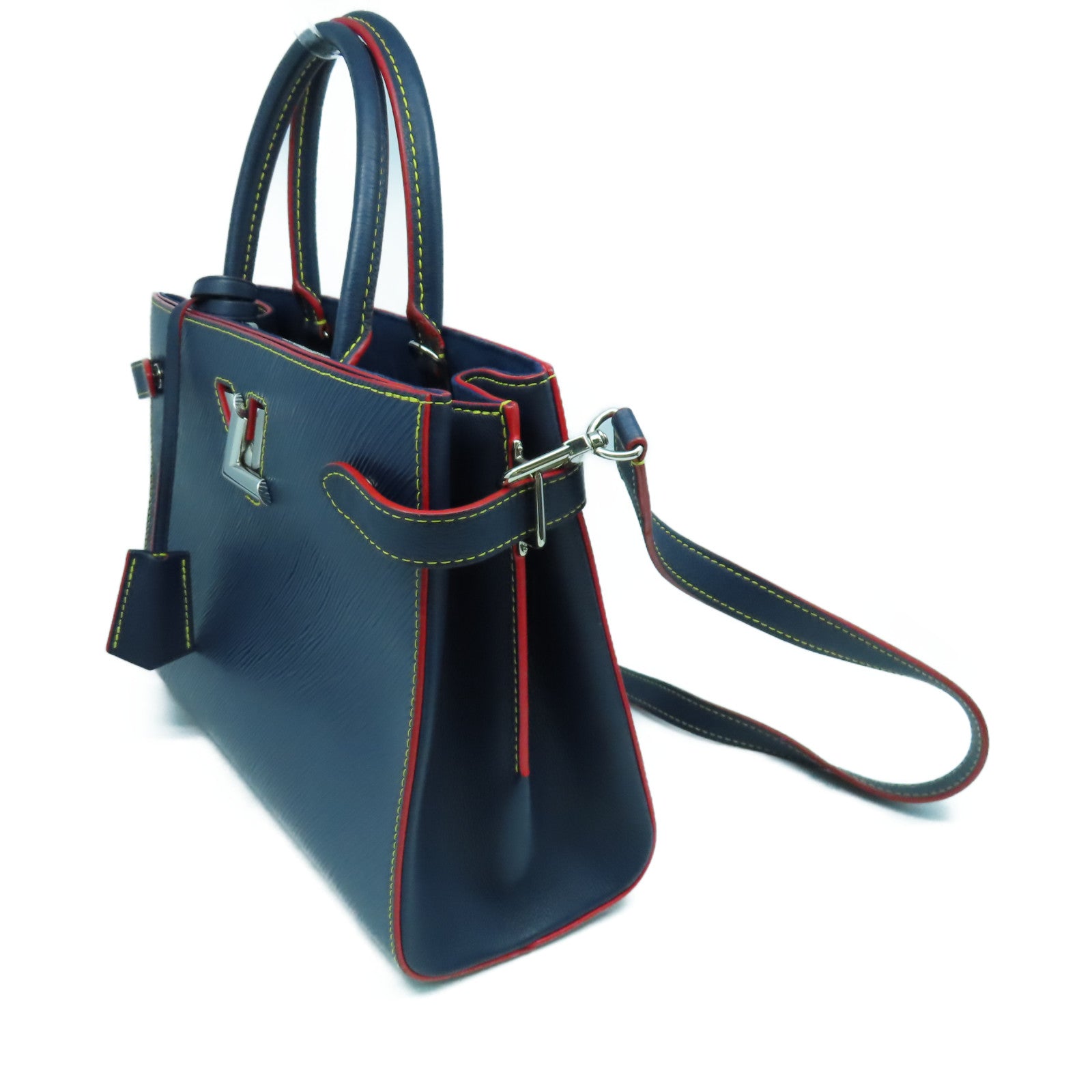 LOUIS VUITTON Epi Twist Tote銀扣手挽肩背兩用袋藍色