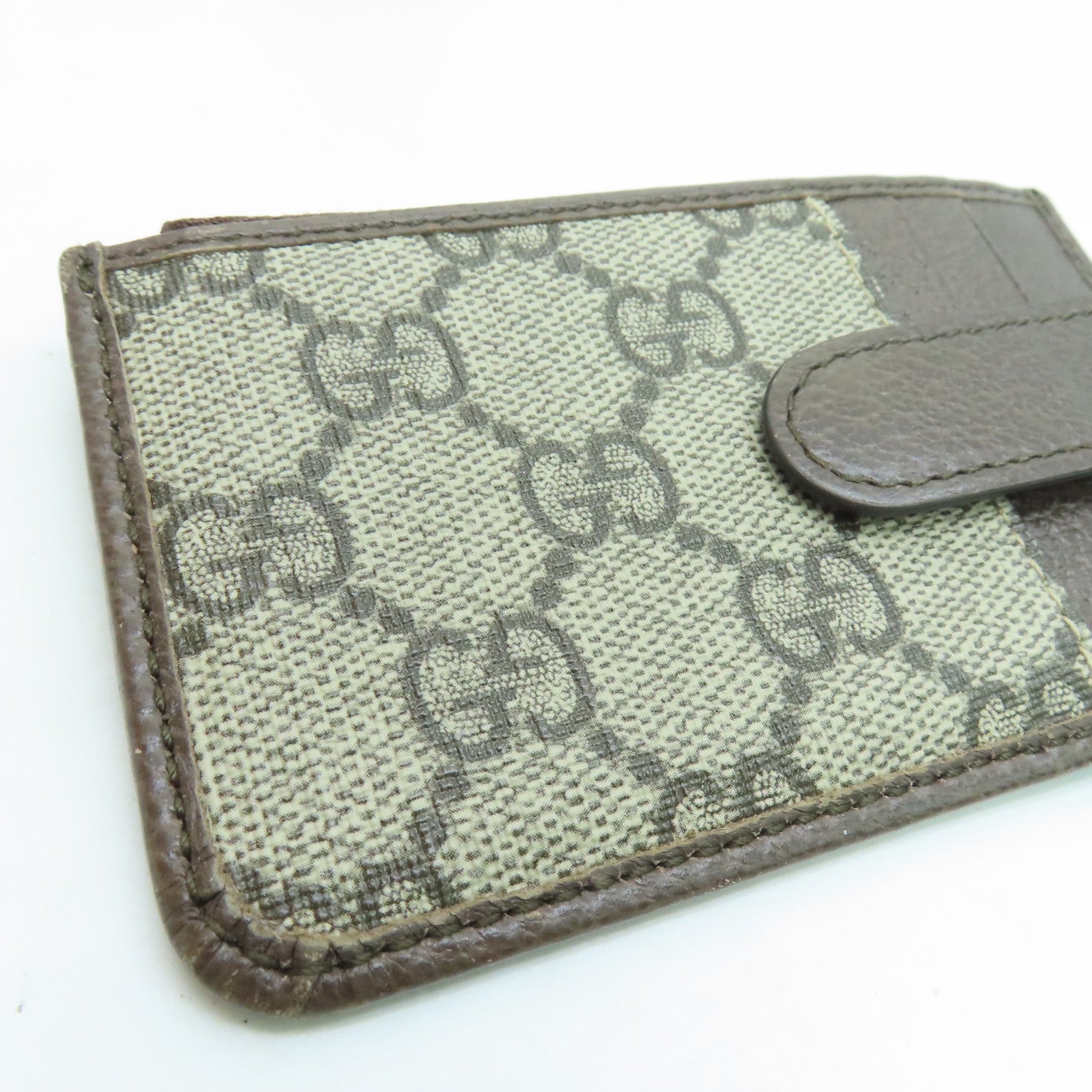 GUCCI 塗層帆布Ophidia GG Card Case金扣卡片套啡色