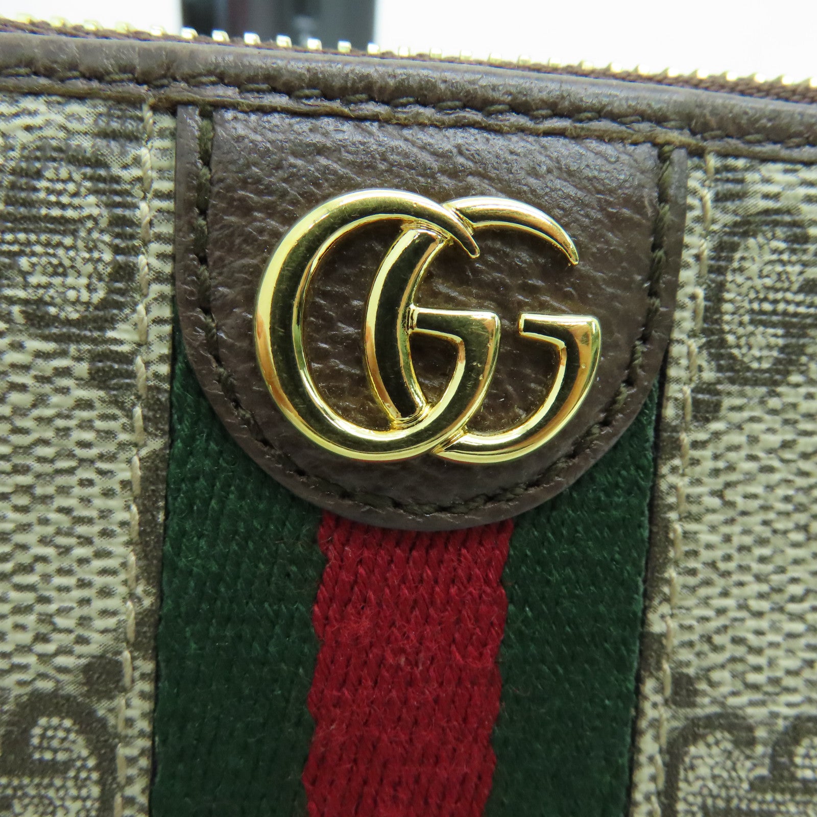 GUCCI 塗層帆布Ophidia GG Card Case金扣卡片套啡色