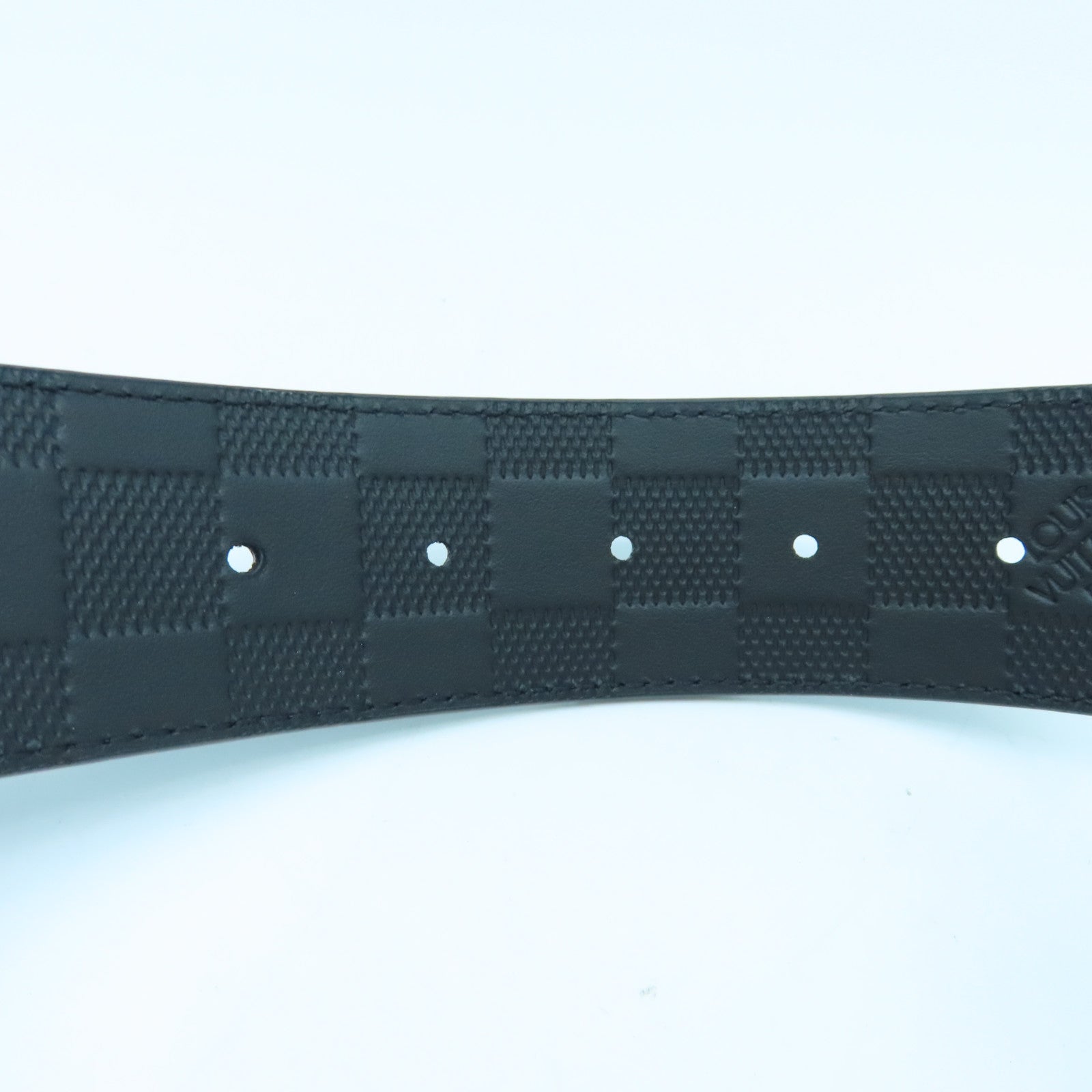 LOUIS VUITTON Damier Graphite Belt 85cm银扣皮带黑色