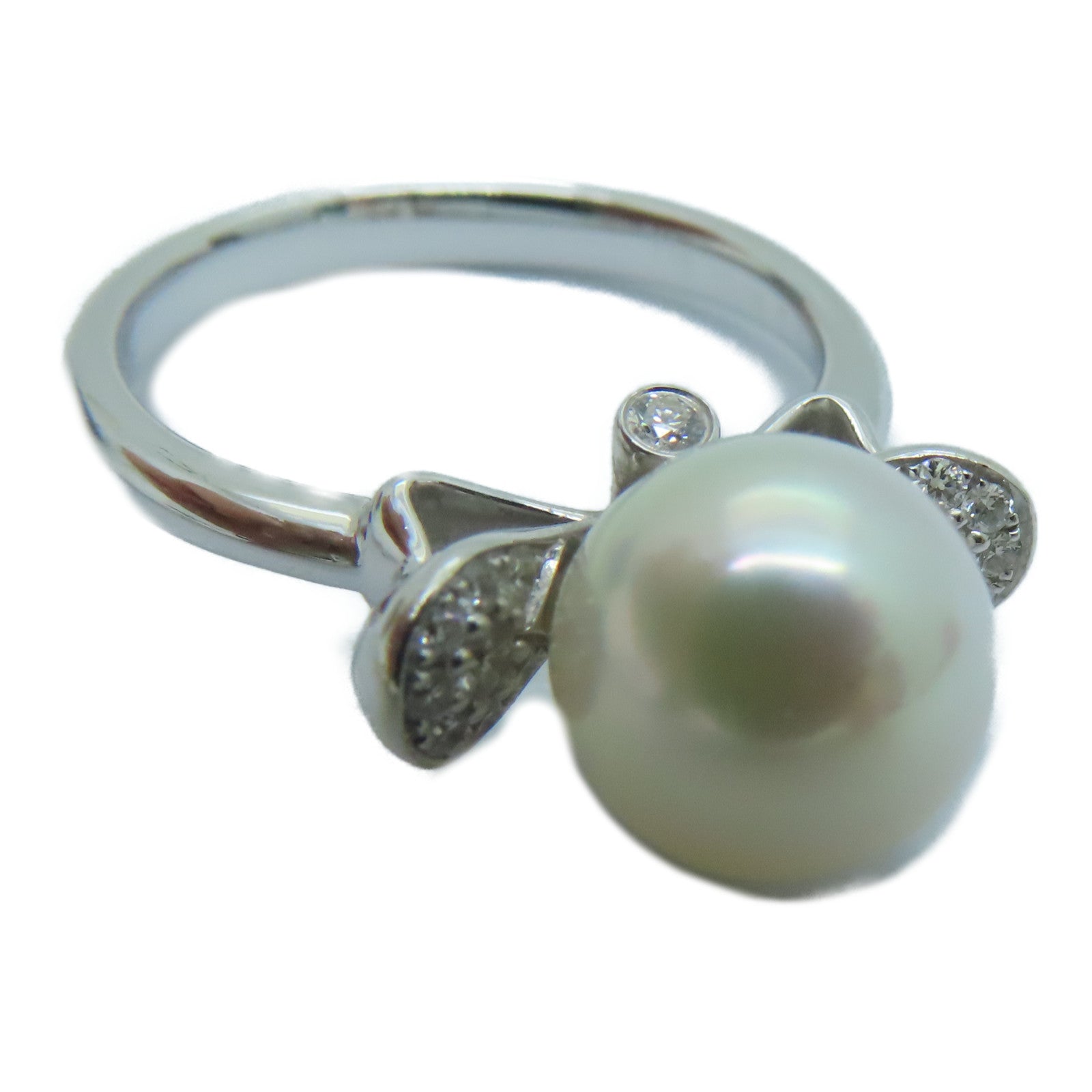 JEWELRY 18K白金Pearl Ring珍珠戒指US#5