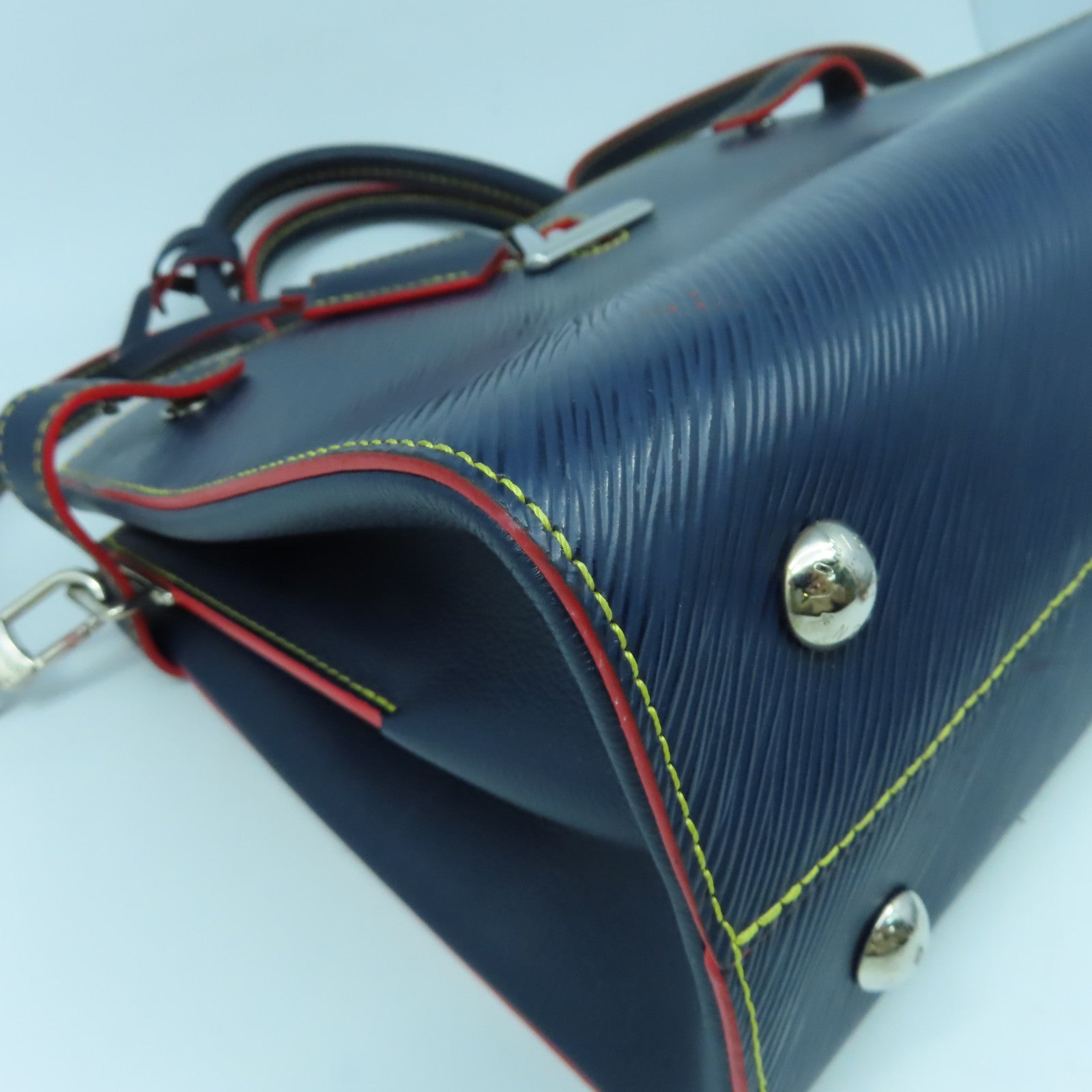 LOUIS VUITTON Epi Twist Tote銀扣手挽肩背兩用袋藍色