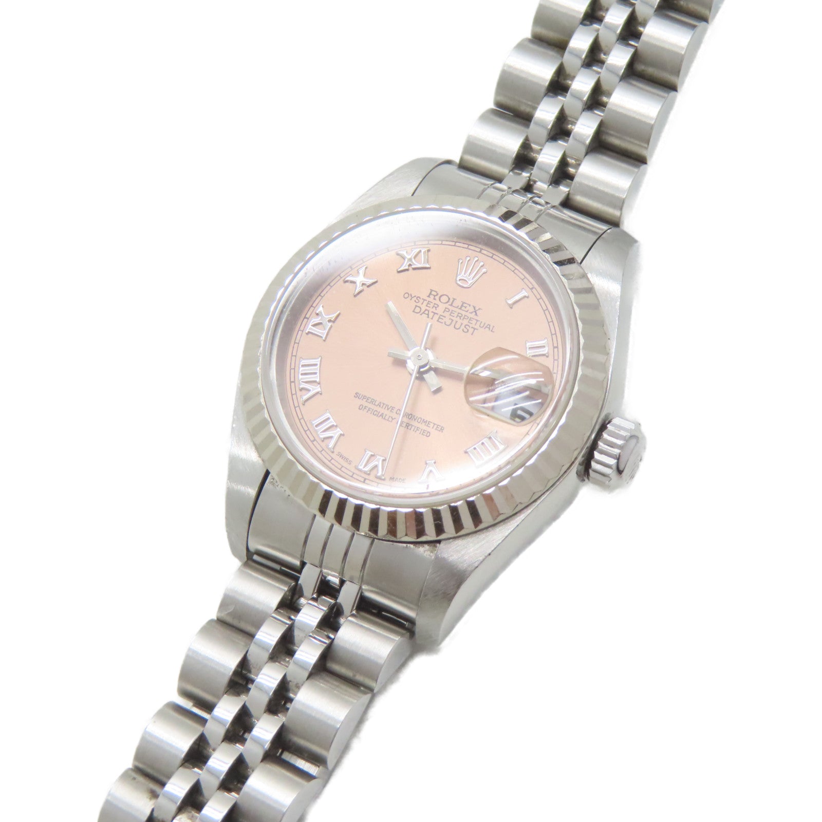 ROLEX 18K白金/不鏽鋼Datejust 26mm手錶自動機芯粉紅色