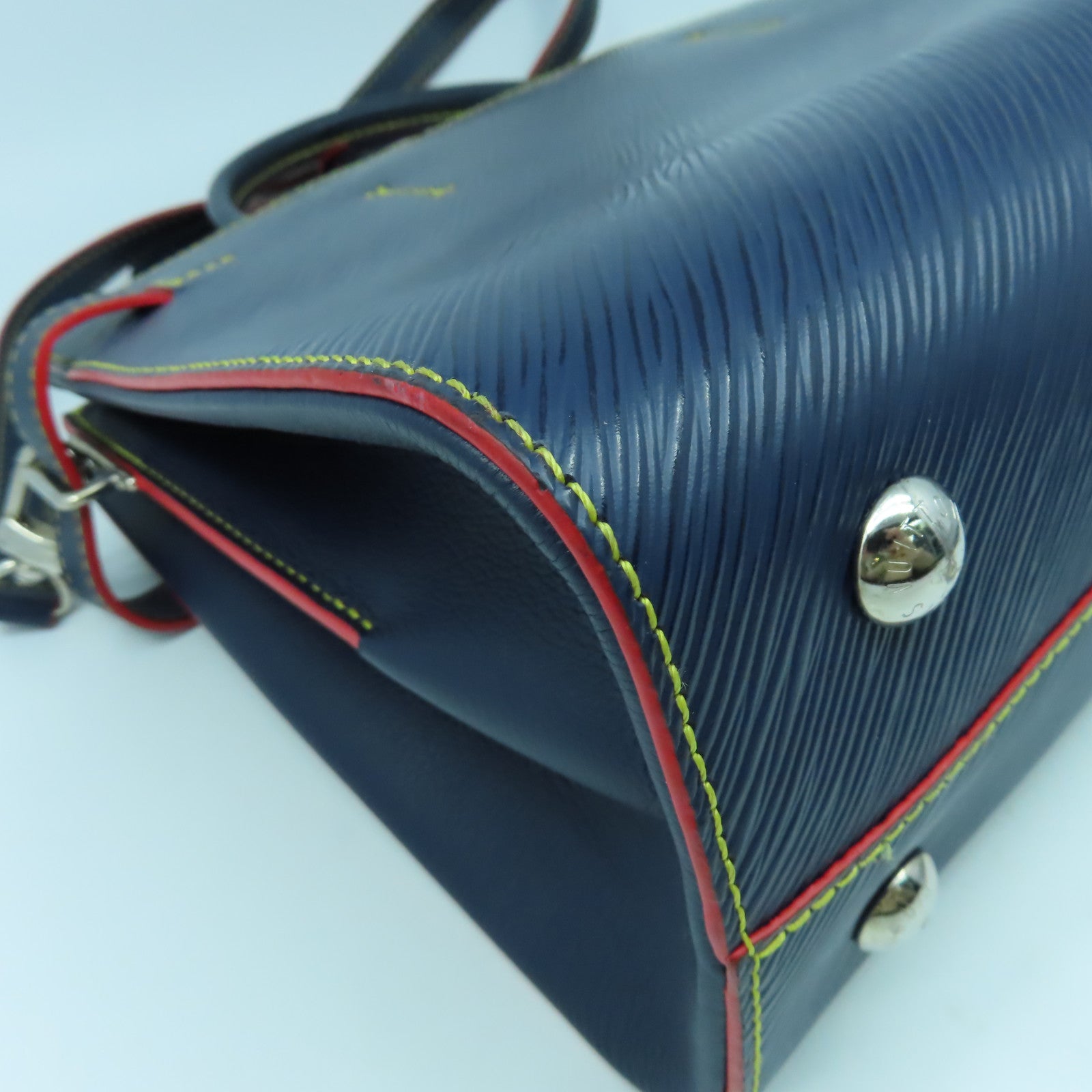 LOUIS VUITTON Epi Twist Tote銀扣手挽肩背兩用袋藍色